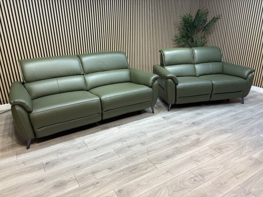 Furniture Village JUDE Style Leather 3 + 2 Seater Power Sofa Set - RRP £4,690