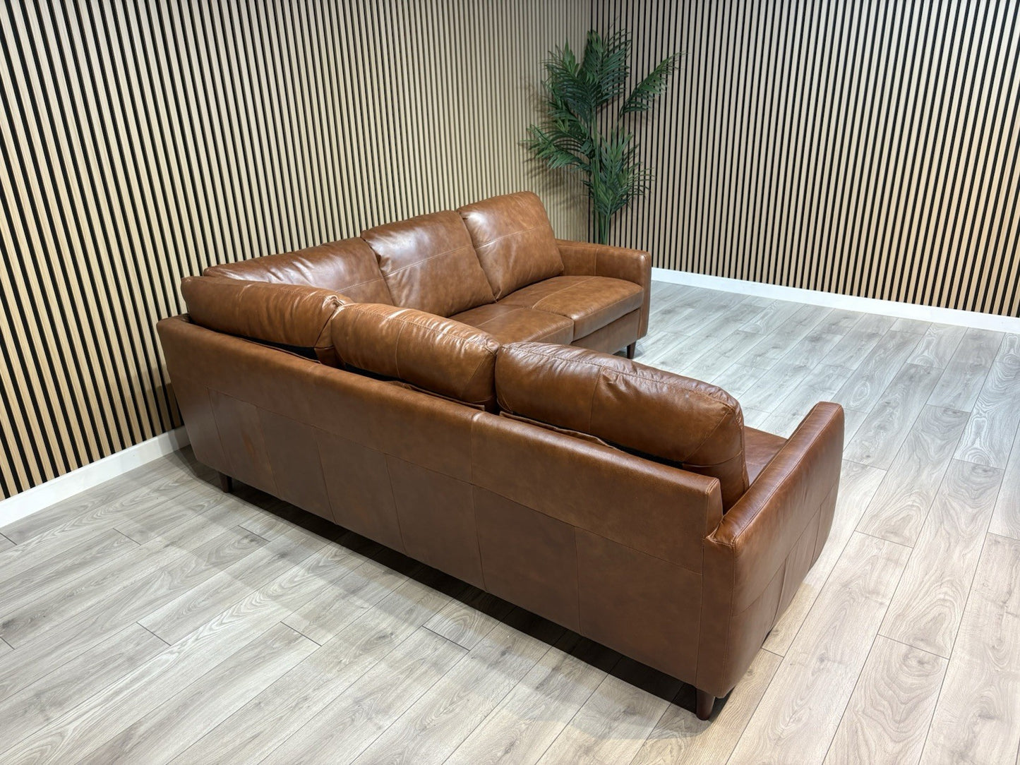 John Lewis BAILEY Style Leather 2 Corner 2 Sofa, Tan - RRP £3,679
