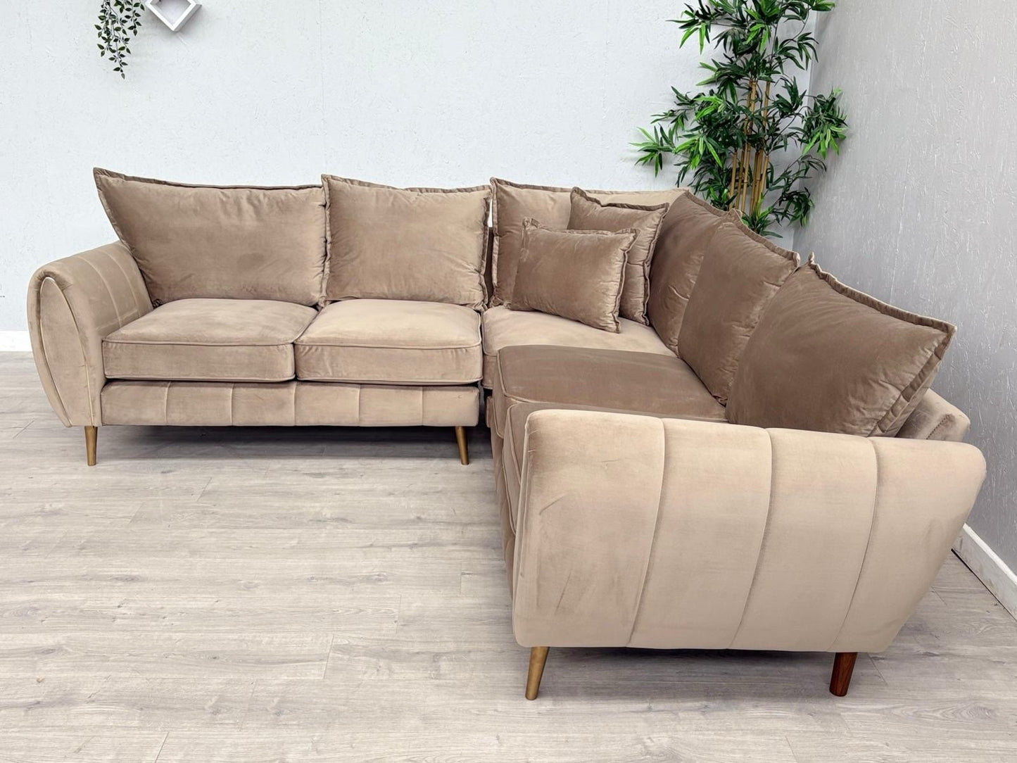 Sofology - GABRIELLE Style Fabric 2 Corner 2 Sofa, Latte - RRP £2,599