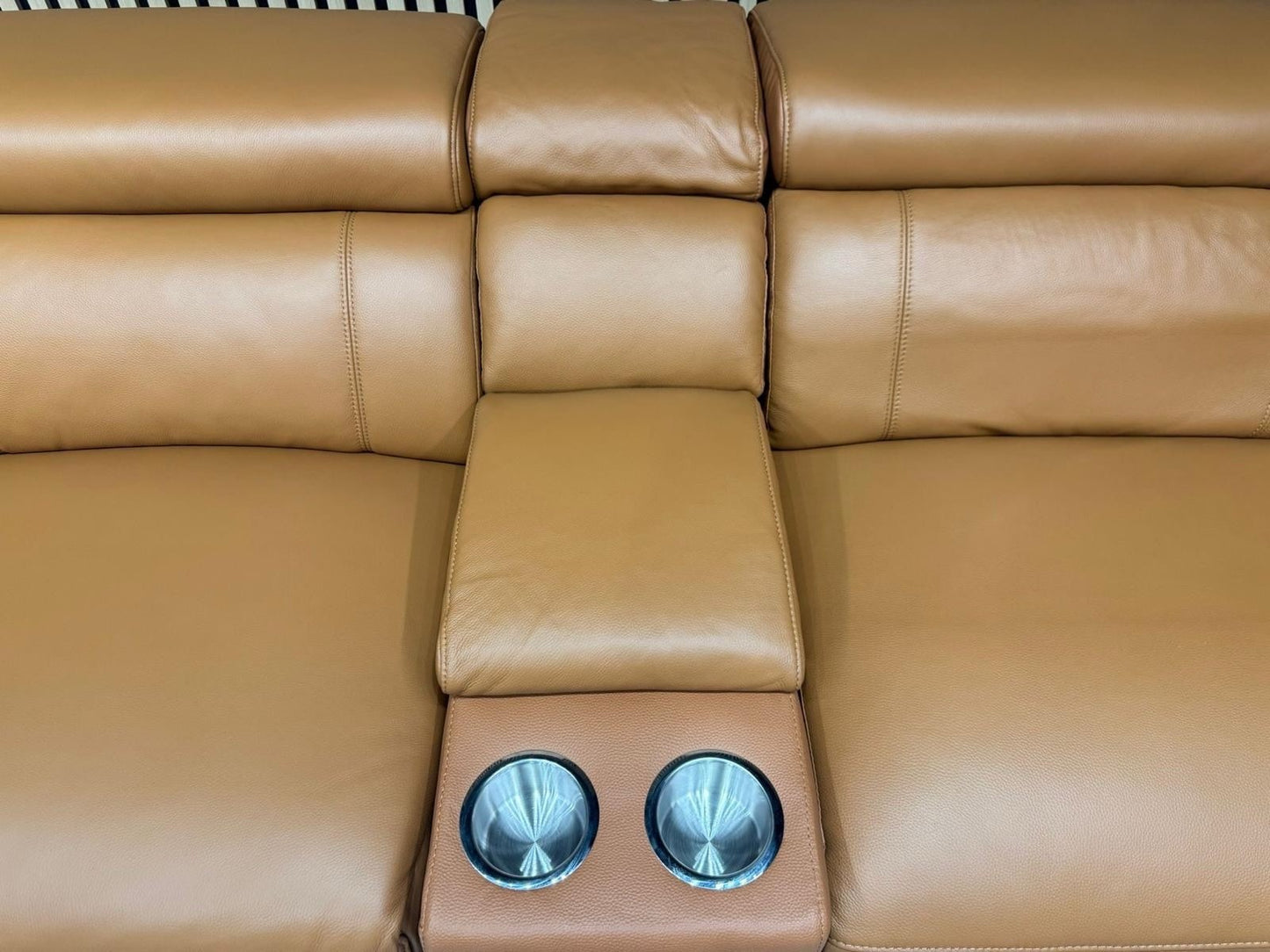 VENICE Leather 2 Corner 2 Power Recliner Sofa + Console - RRP £5,599