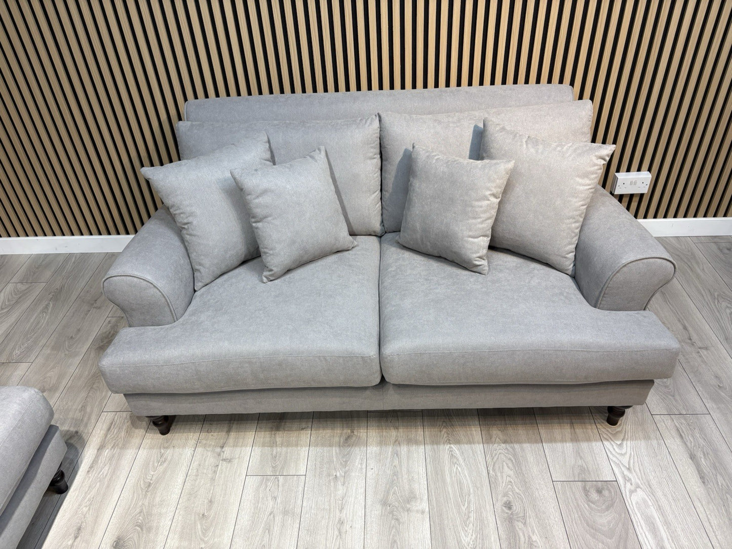 Laura Ashley LYNDEN Style Fabric 3 Seater + 2 Seater Sofa Set, Grey - RRP £2,500