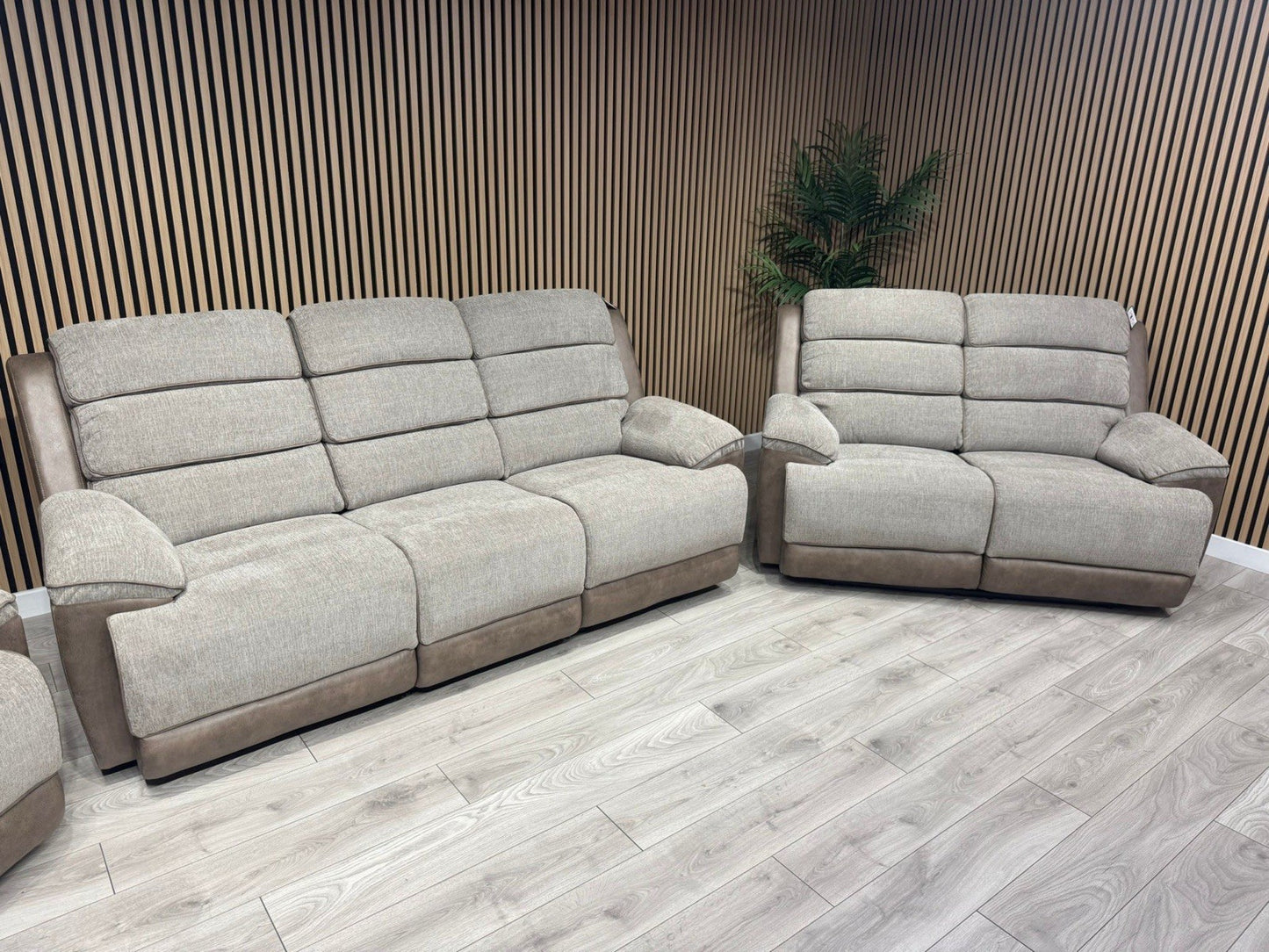 DFS LAKELYN Style Fabric 3 + 2 Seater Sofa + Armchair Set, Manual Recliners