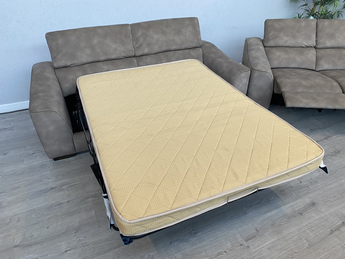 Furniture Village ELIXIR Fabric 3 Seater Sofa Bed + 2 Seater Power Recliner Sofa