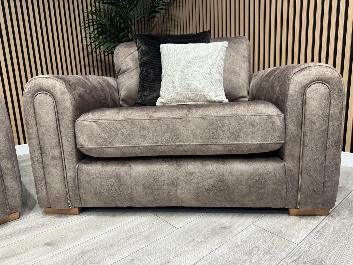 DEVINE Glamour Large Fabric 4 Seater Sofa + Love Chair Armchair - RRP £2,398