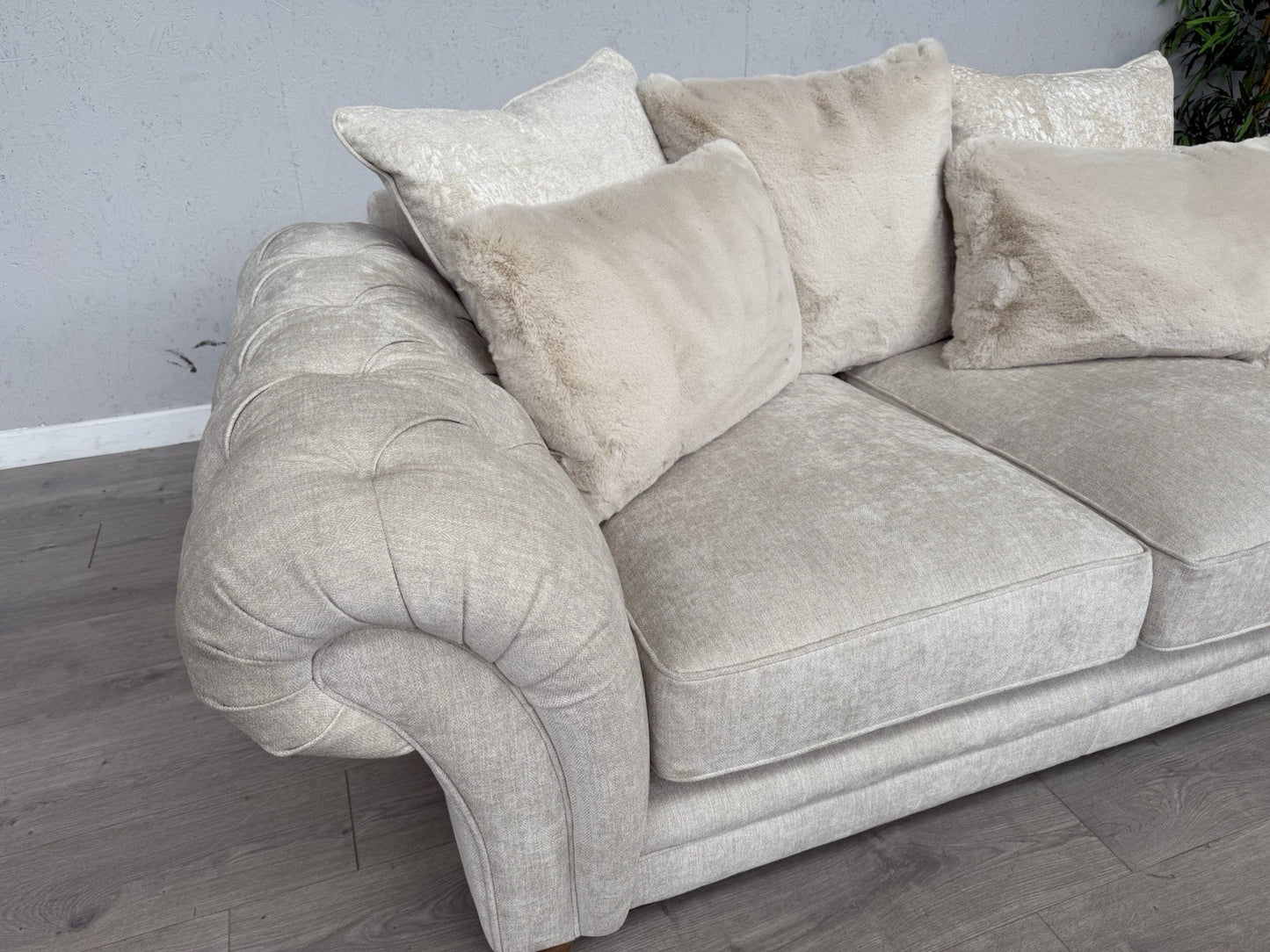 Furniture Village BLENHEIM Fabric 2 Seater Sofa Scatter Back Ivory - RRP £2495