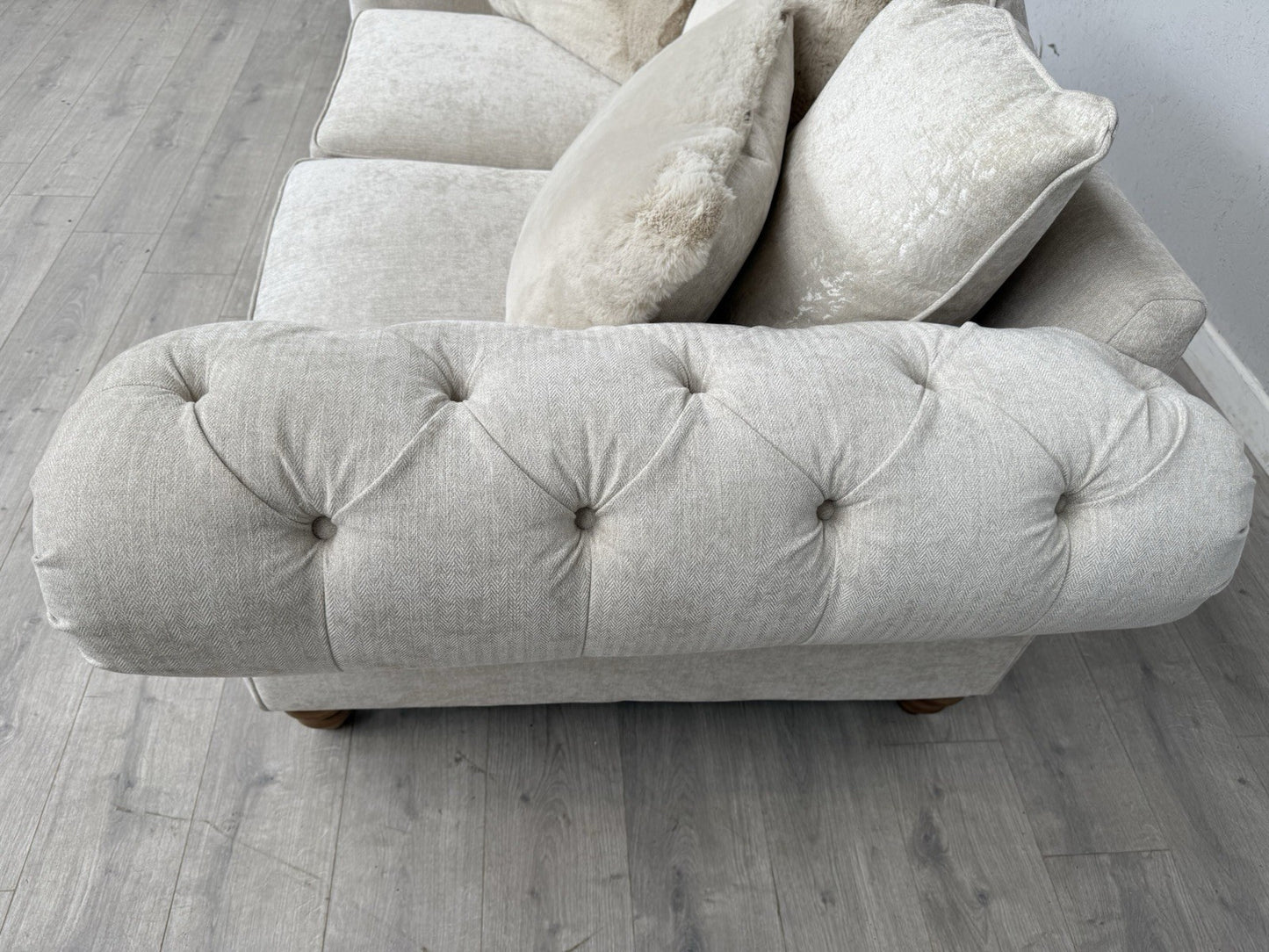 Furniture Village BLENHEIM Fabric 2 Seater Sofa Scatter Back Ivory - RRP £2495