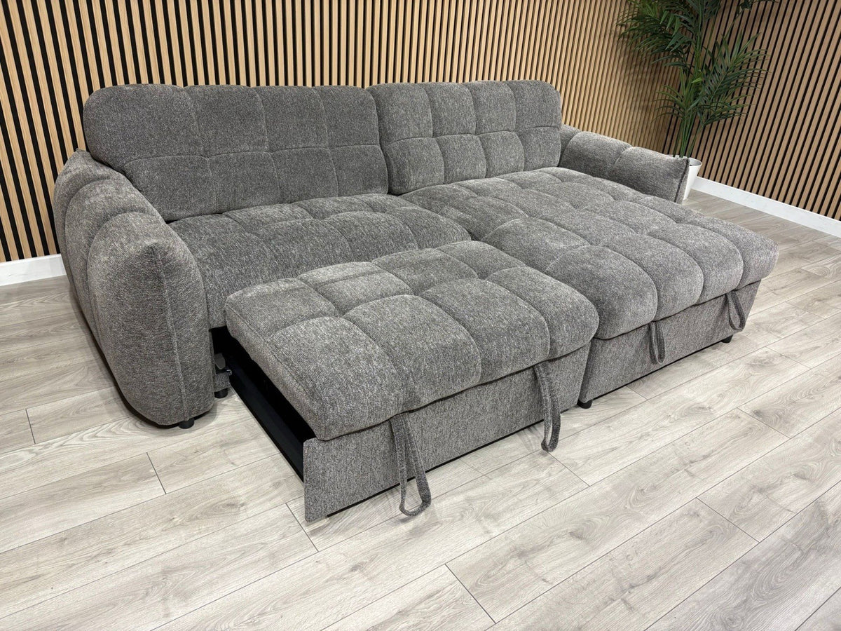 CAMDEN Premium Fabric RHF or LHF Chaise Sofa Bed with Storage - RRP £1595
