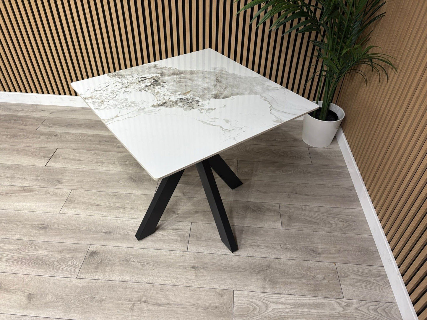 NEXT Sample - Crete Marble Effect Square Dining Table - RRP £699
