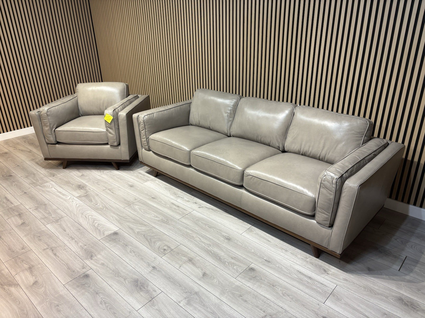 John Lewis Sample VALENCIA 3 Seater + Armchair Leather Sofa Set - RRP £4,198