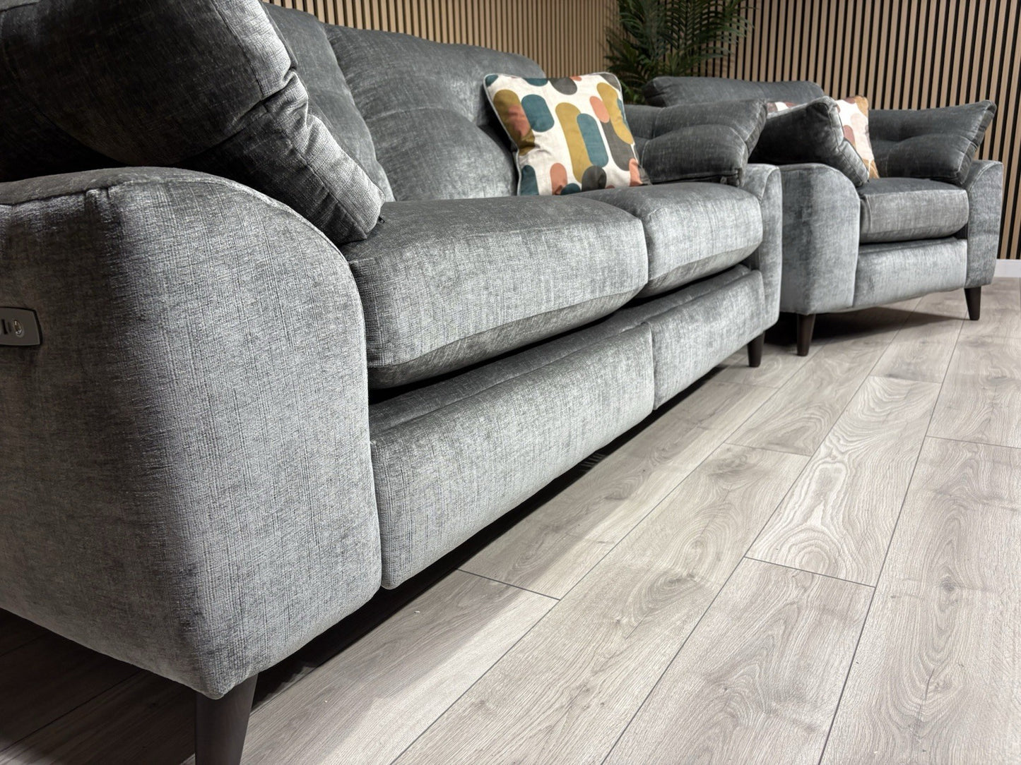 Furniture Village MALIBU Fabric 3 Seater Sofa + Armchair, Recliners - RRP £3,440