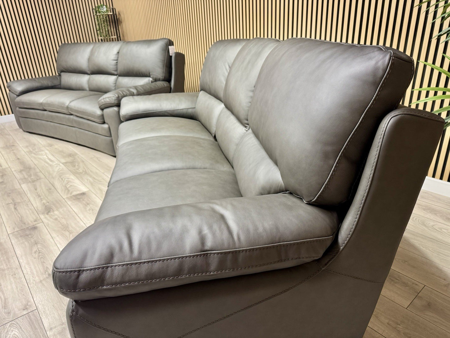 DFS Brooker Leather 3+3 Seater Static Sofa Set - RRP £3790