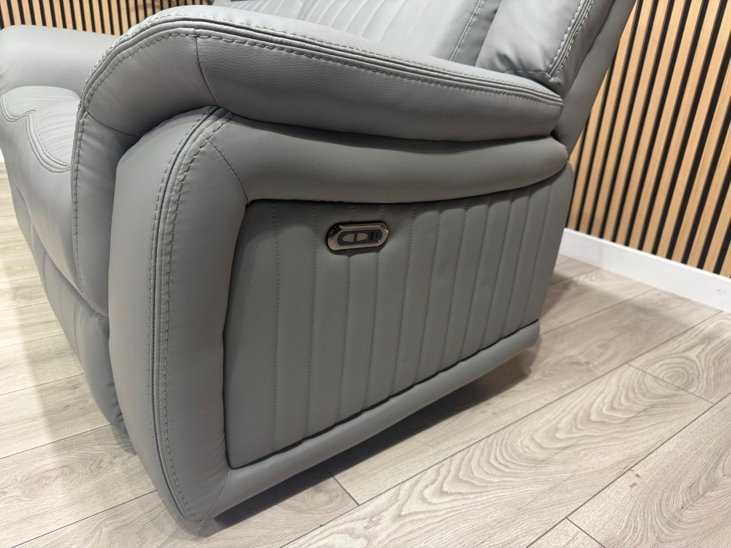 DOMINO 3 Seater + 2 Seater Leather Sofa Set, Power Recliners - RRP £2,995