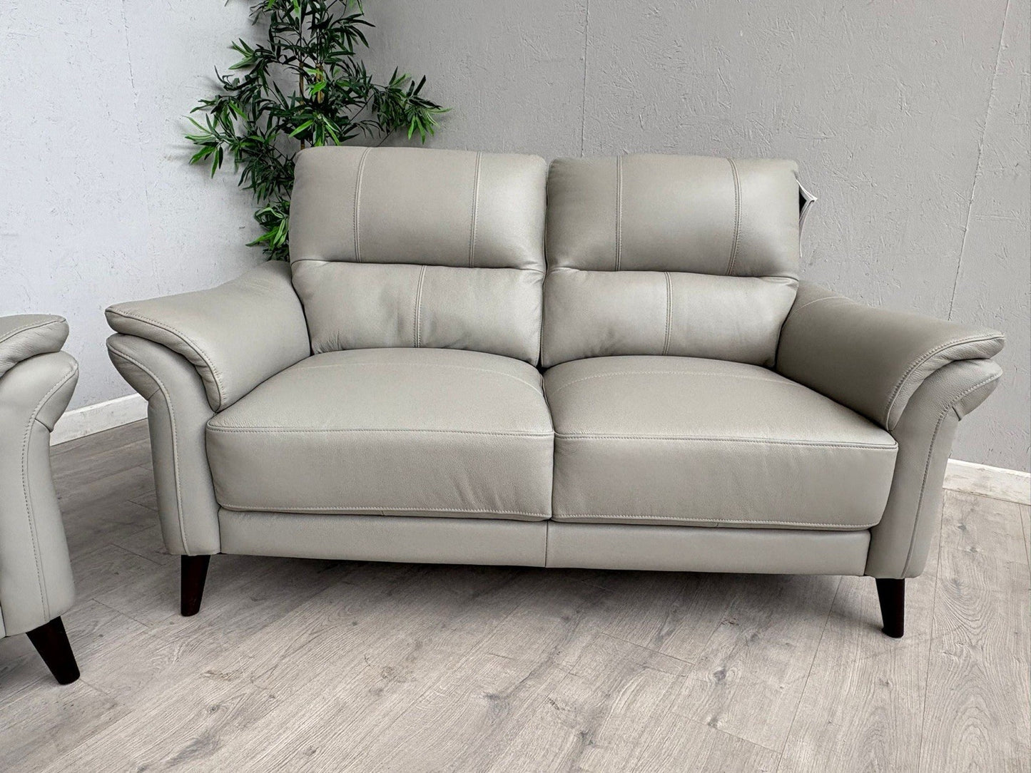 Furniture Village WINNER Leather 3 + 2 Seater Sofa Set, Light Grey - RRP £1,890
