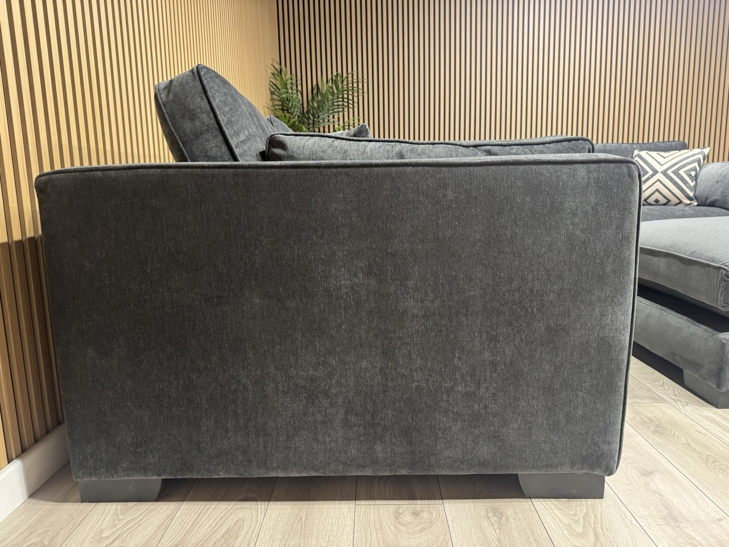 Sofology CAVALLI Style Fabric 3 Corner 3 Sofa + Footstool, Slate - RRP £6,398