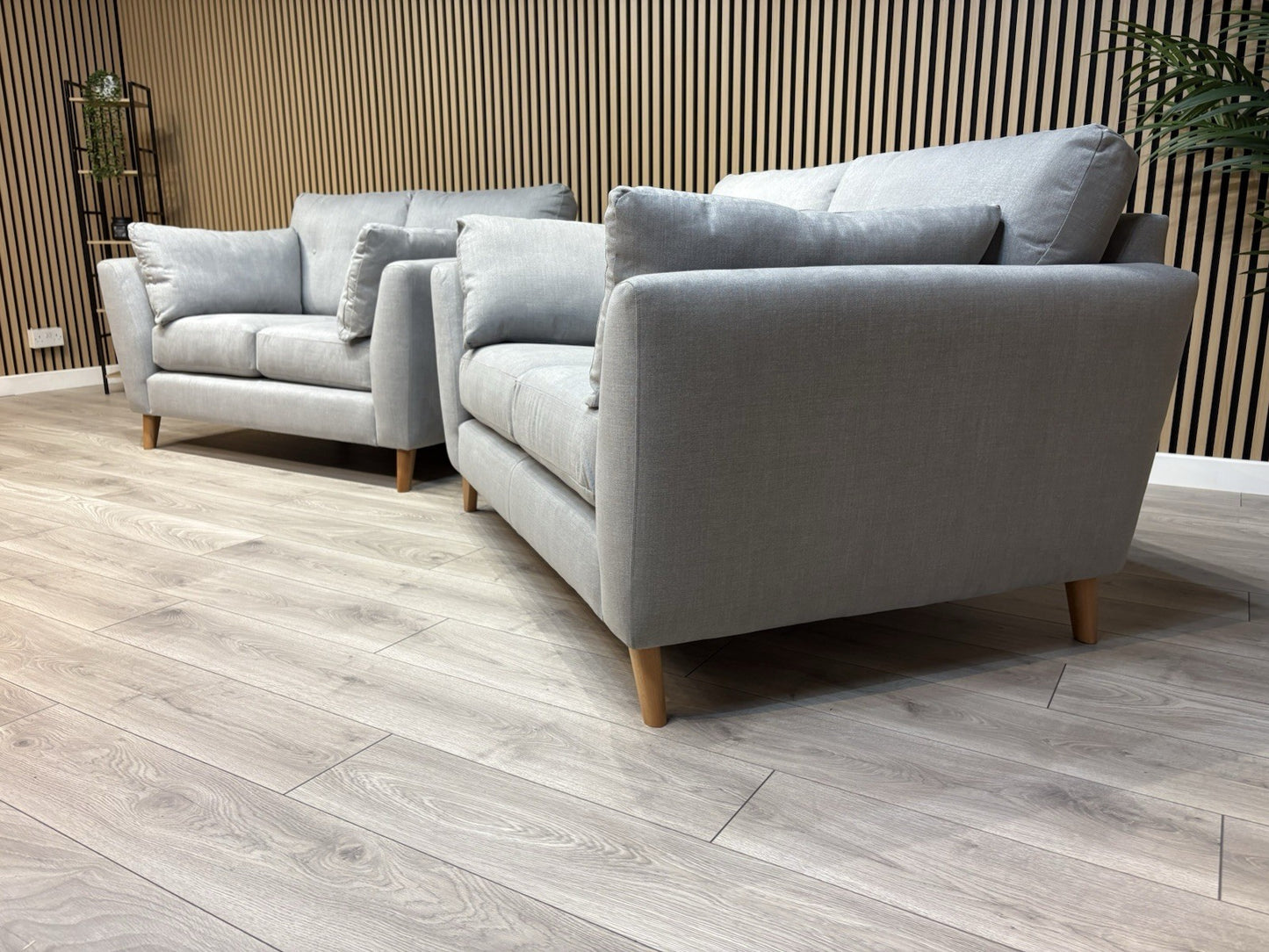 John Lewis ALFIE Fabric 2 x Small 2 Seater Sofa Set, Light Grey - RRP £1,598