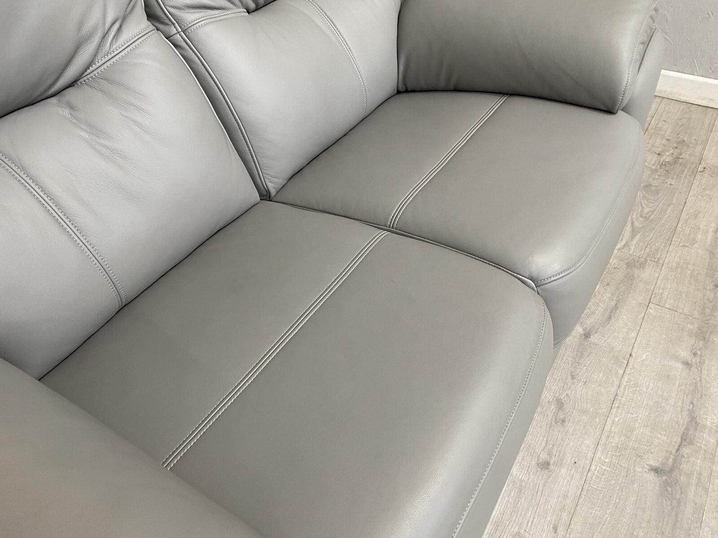 F. Village. G Plan - SEATTLE Leather 2 Seater Sofa, Cambridge Grey, RRP £3,270