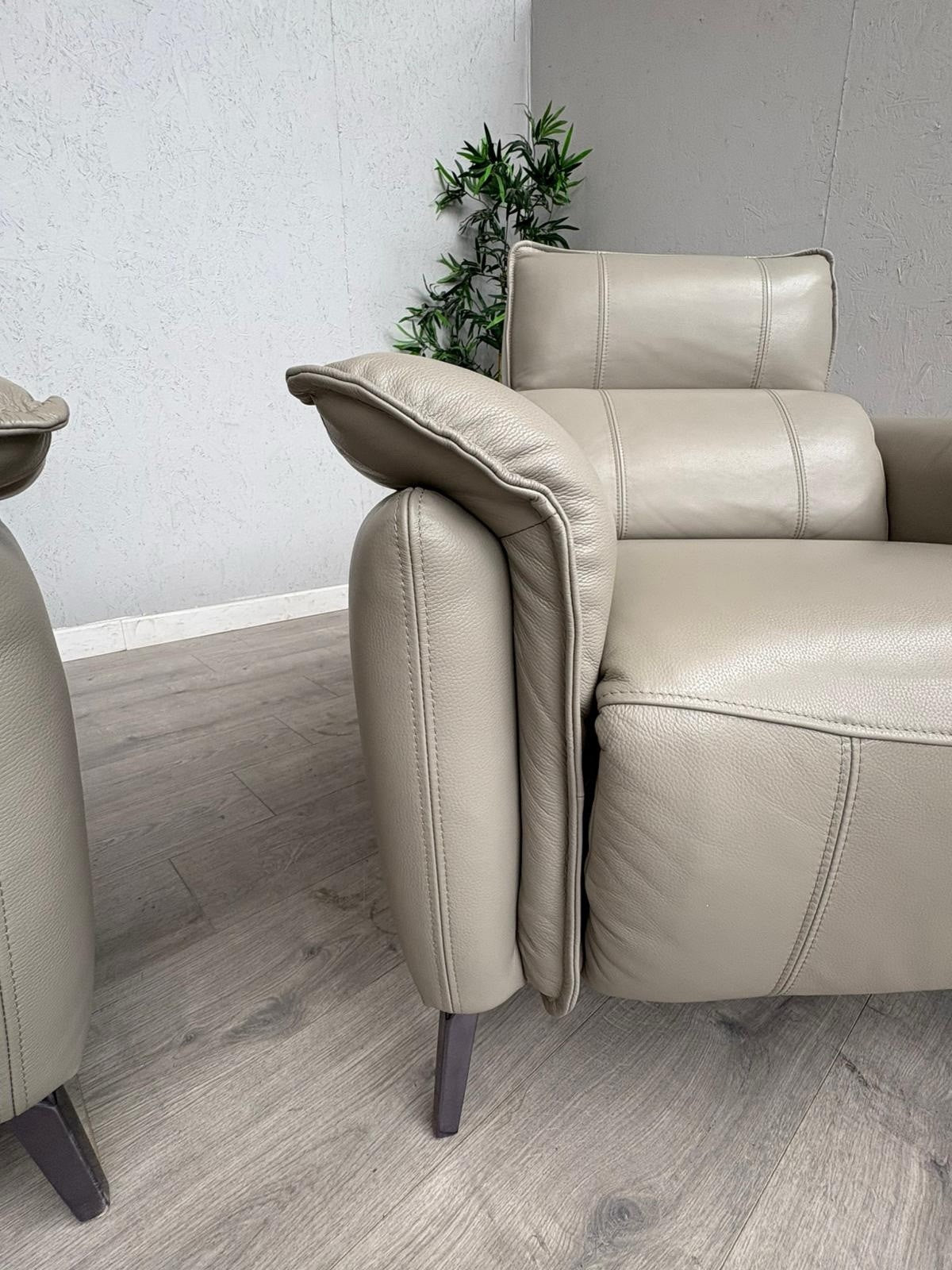 F. Village JUDE Leather 3 Seater Sofa + Armchair, Power Recliners - RRP £4,390