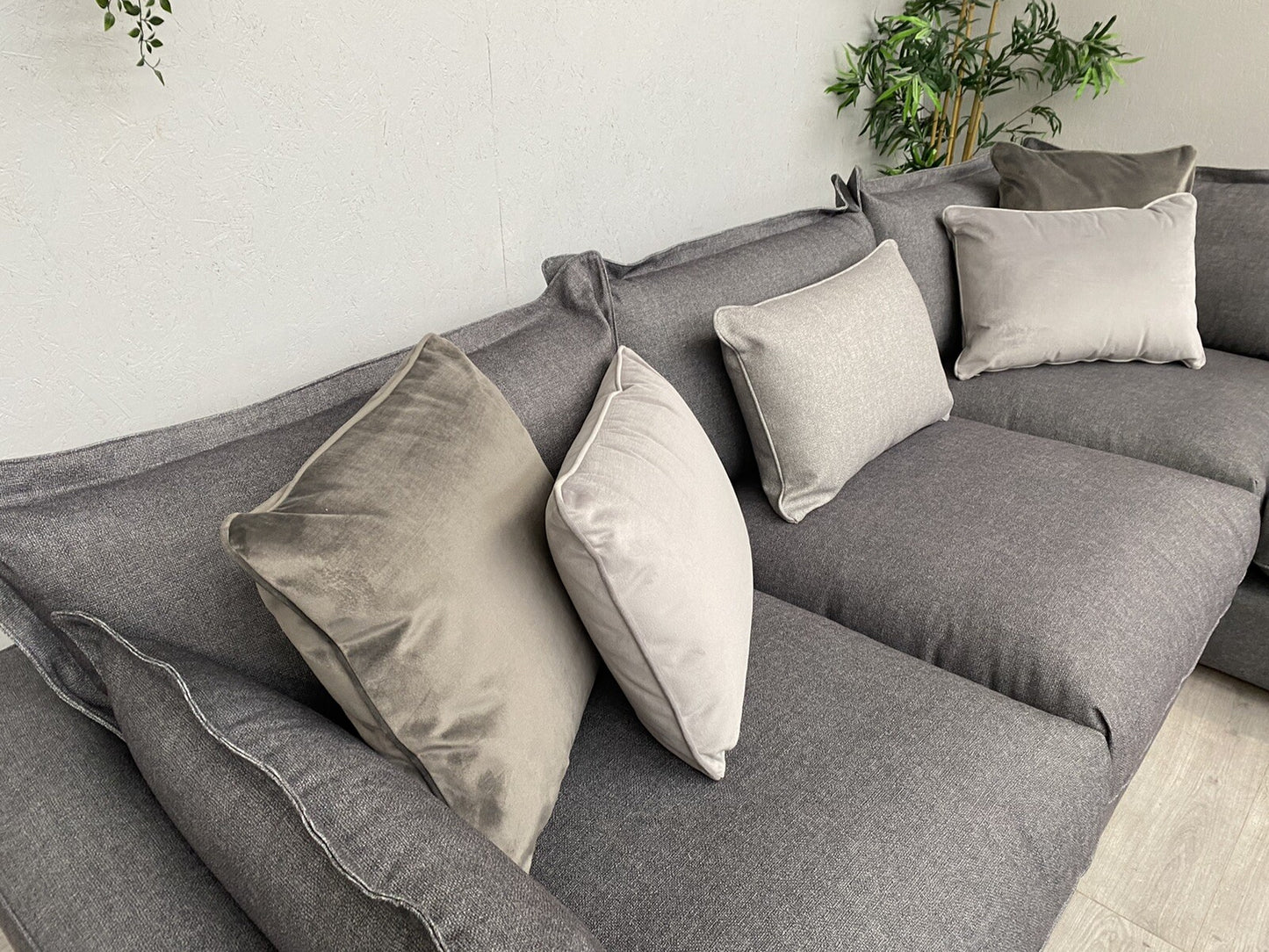 Sofology - GAIA Fabric RHF Open End Corner Sofa, Grey Slate Mix - RRP £3,499