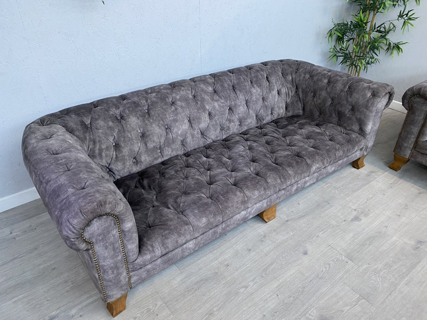 Alexander & James VIVIENNE Fabric Chesterfield 4 Seater Sofa + Snuggler Armchair