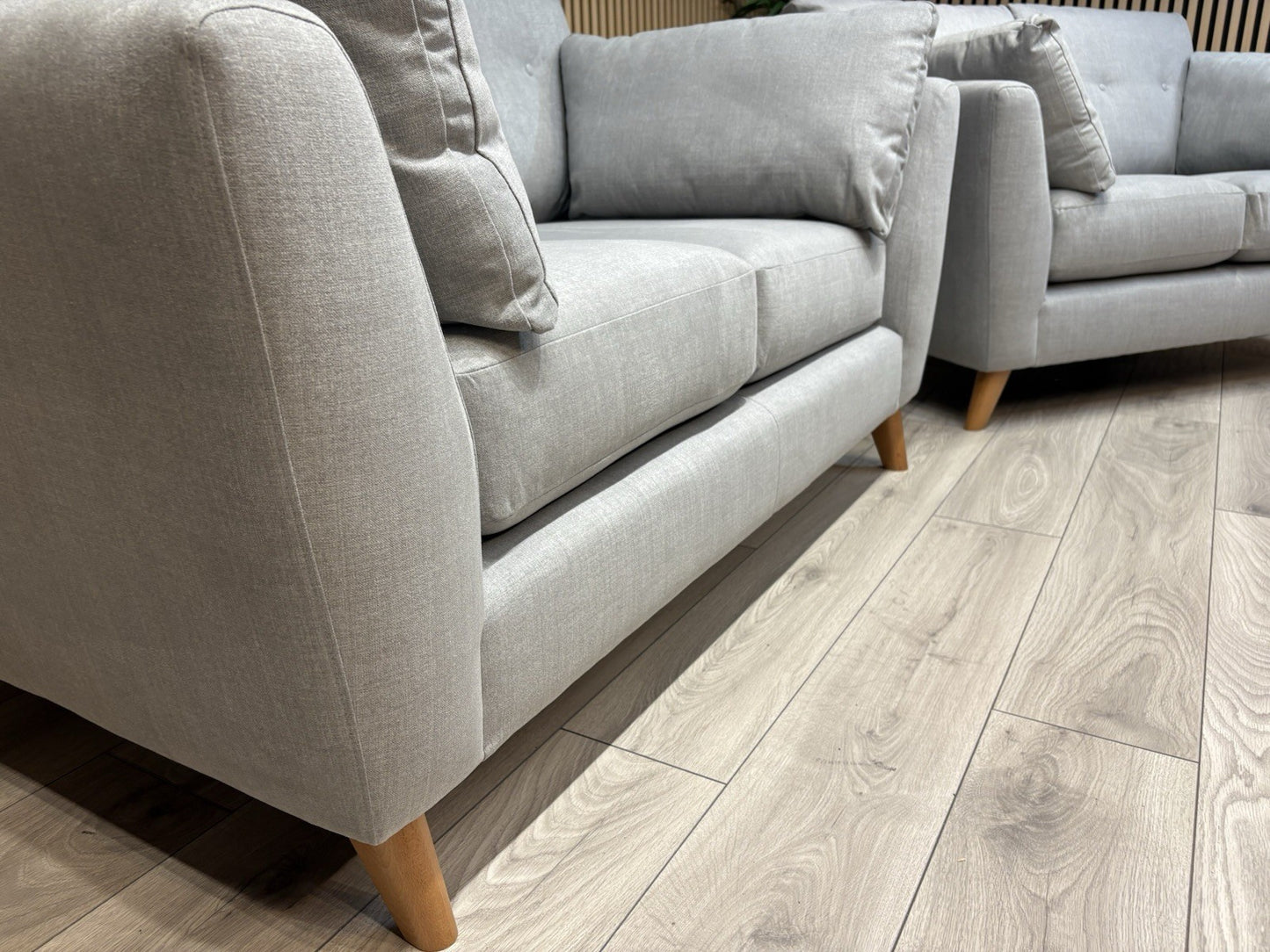 John Lewis ALFIE Fabric 2 x Small 2 Seater Sofa Set, Light Grey - RRP £1,598