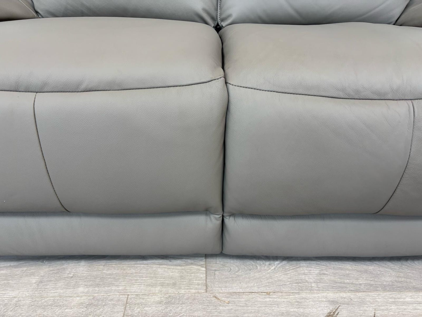 Oak Furniture Land Carter Grey Leather 2 Seater Sofa, - RRP £1349
