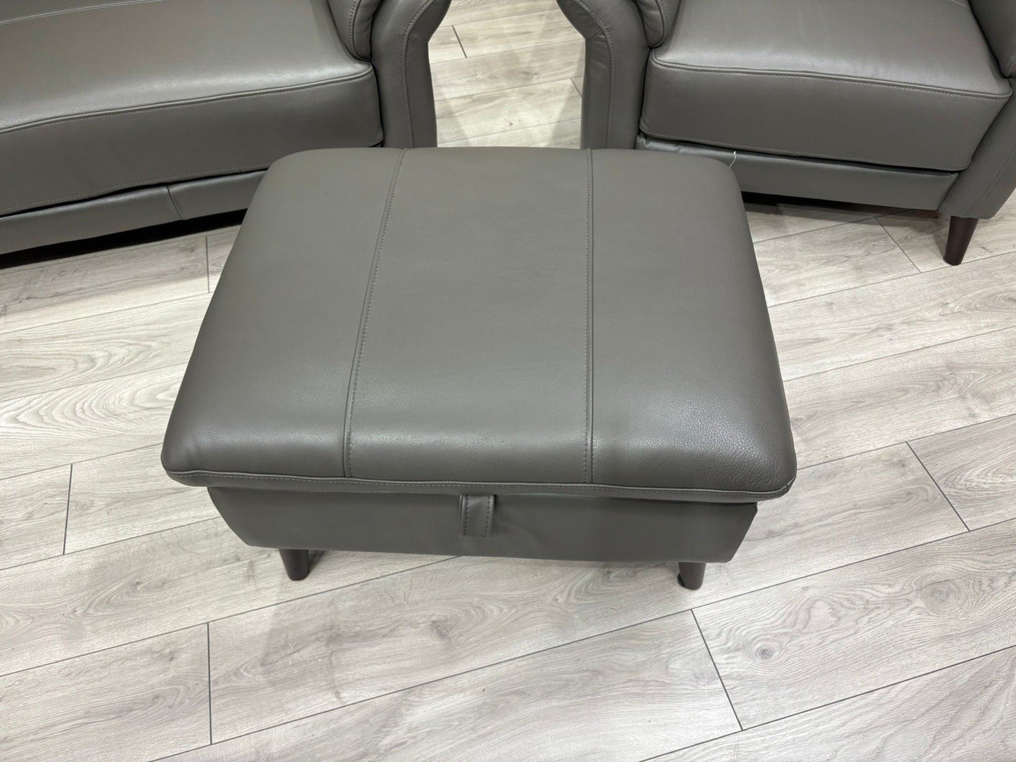 Furniture Village WINNER Leather 3 Seater Sofa, Armchair + Footstool - RRP £2335