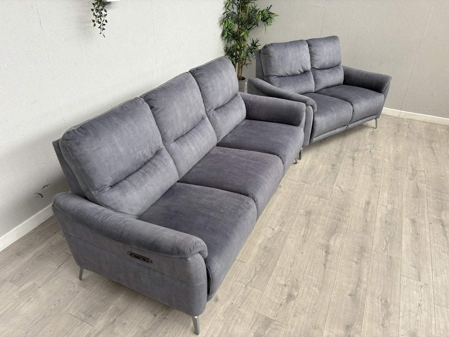 F. Village DAYTONA Fabric 3 + 2 Seater Sofa Set, Power Recliner - RRP £2,490