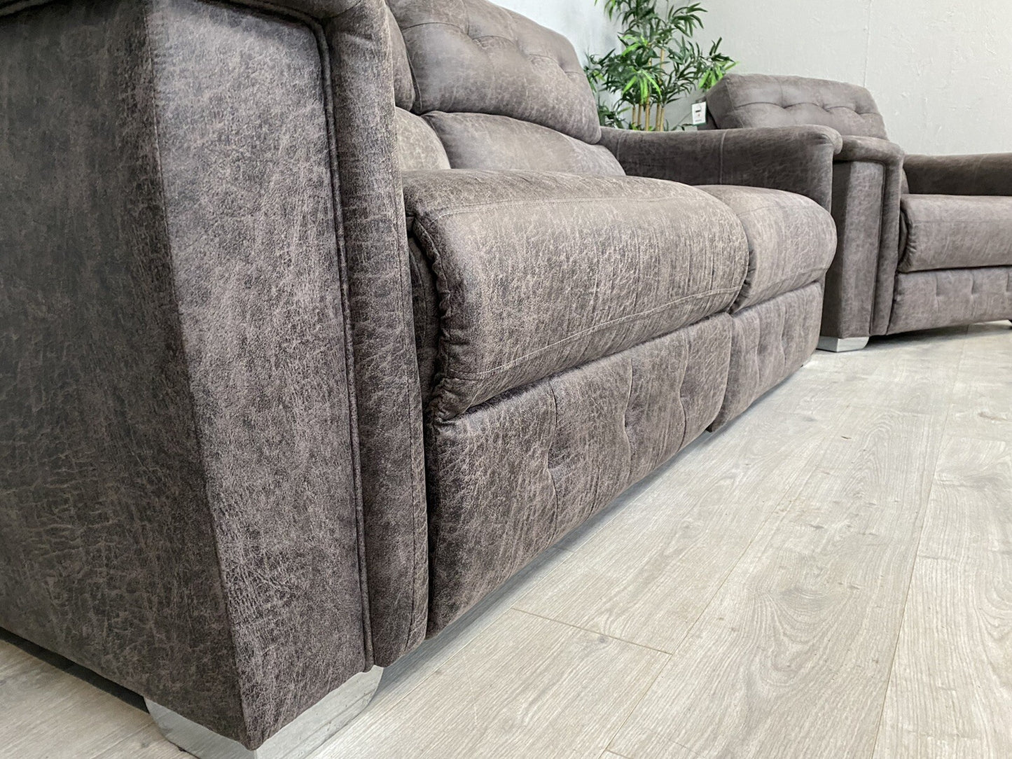 DFS - La-Z-Boy HOLLYWOOD Fabric 3 Seater Manual Recliner Sofa + Cuddler Armchair