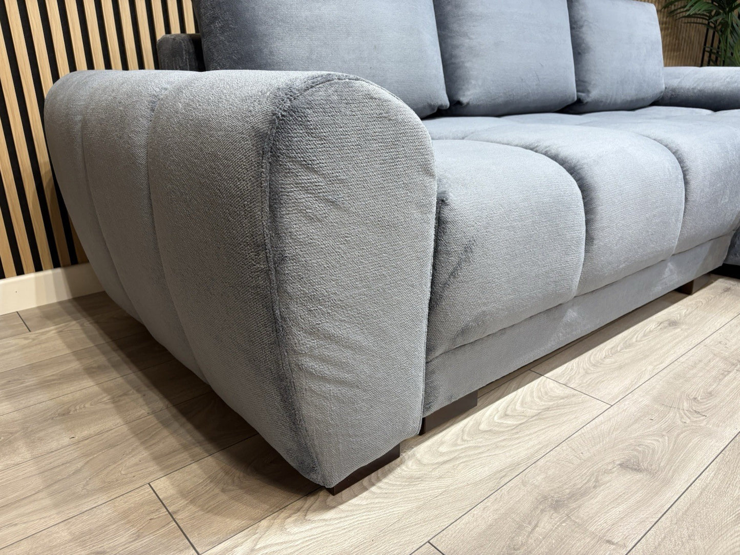 AZZURO Premium Fabric Corner Chaise Sofa Bed with Storage, Grey - RRP £1,799