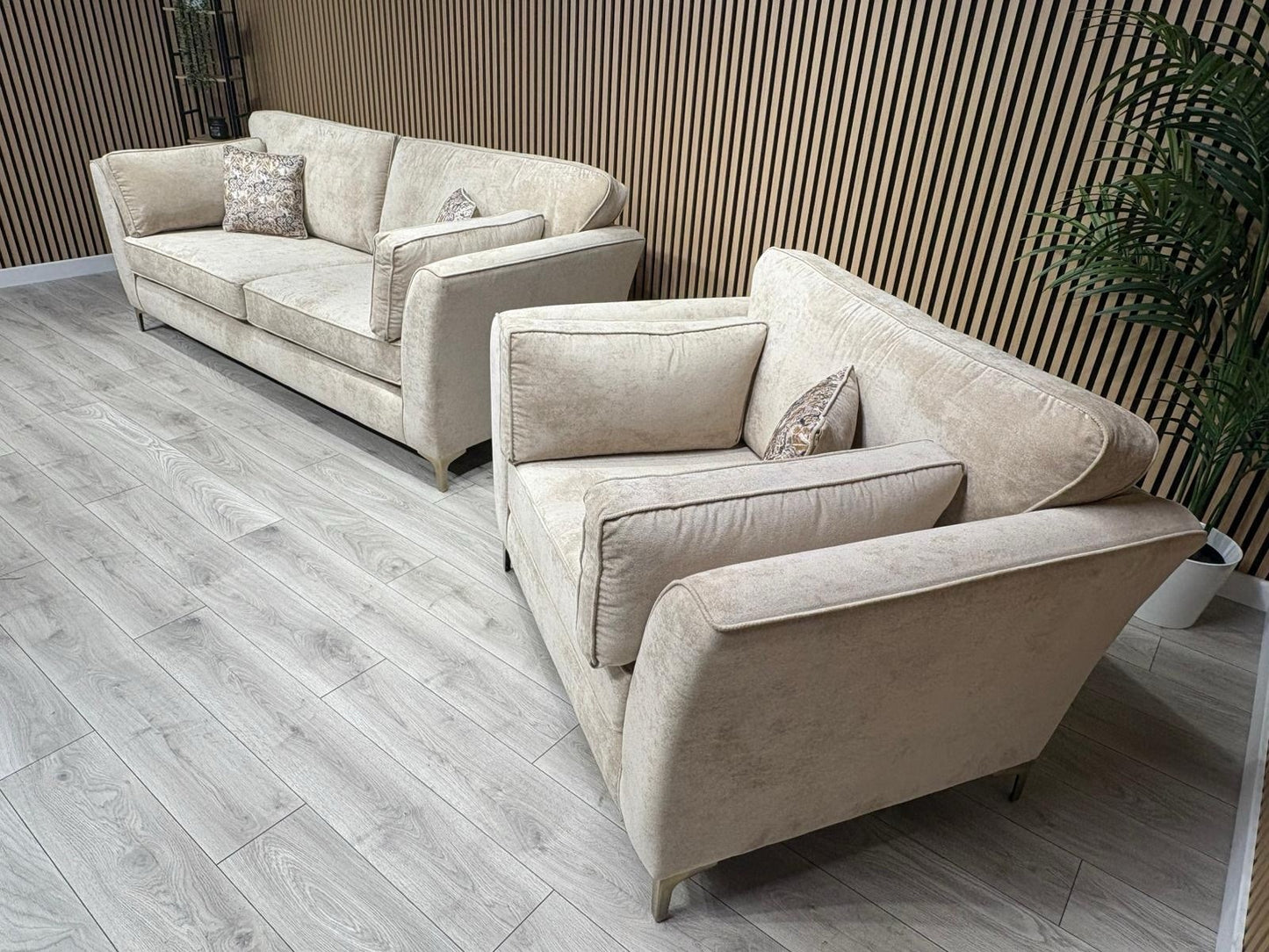 Furniture Village SASHA Fabric 4 Seater Sofa + Large Cuddle Armchair - RRP £3490