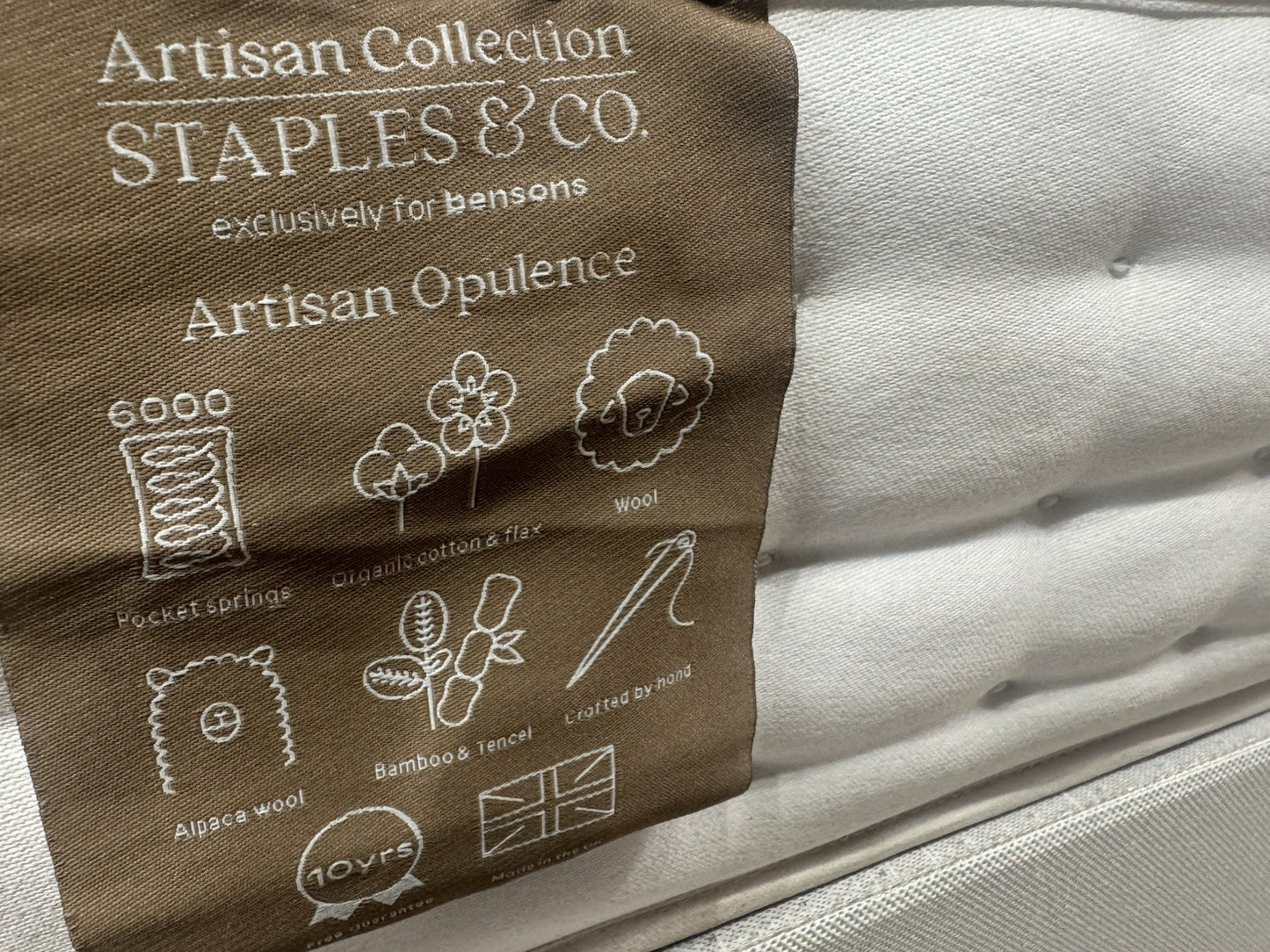 Staples and Co Artisan OPULENCE Extra Firm Mattress, EU Kingsize - RRP £1,599