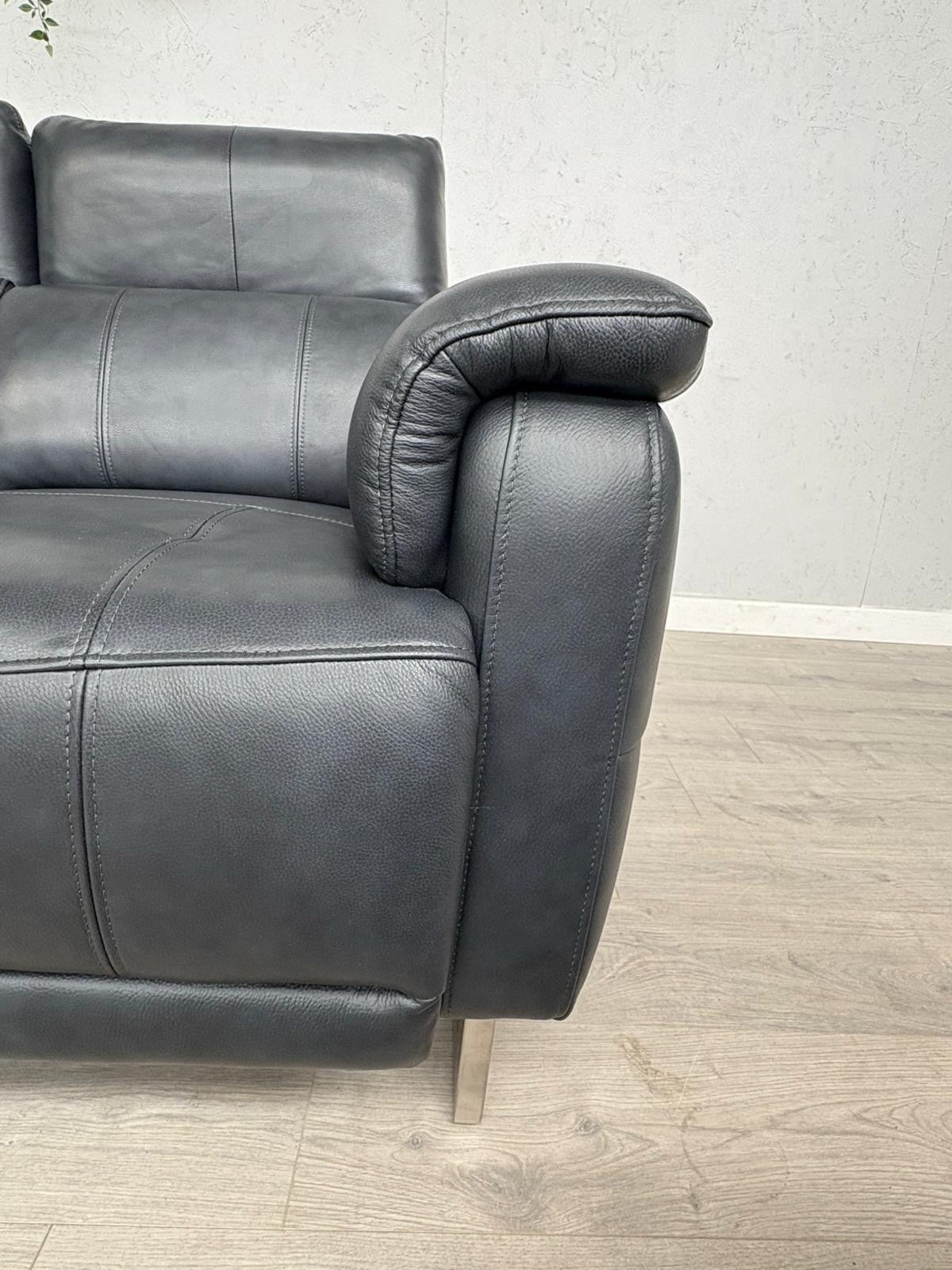 Furniture Village MOET Leather 2 Seater Power Recliner Sofa + Stool - RRP £3,290