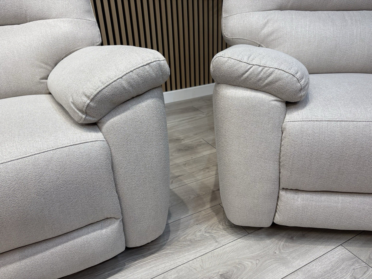 DFS - CAYDANCE Fabric 2 Seater Sofa + Armchair + Stool, Recliners - RRP £2,018