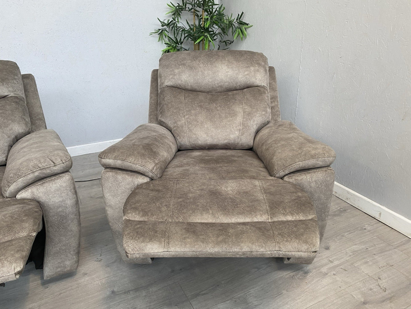 Furniture Village SLOANE Fabric 3 Seater Sofa + Armchair, Power Recliners
