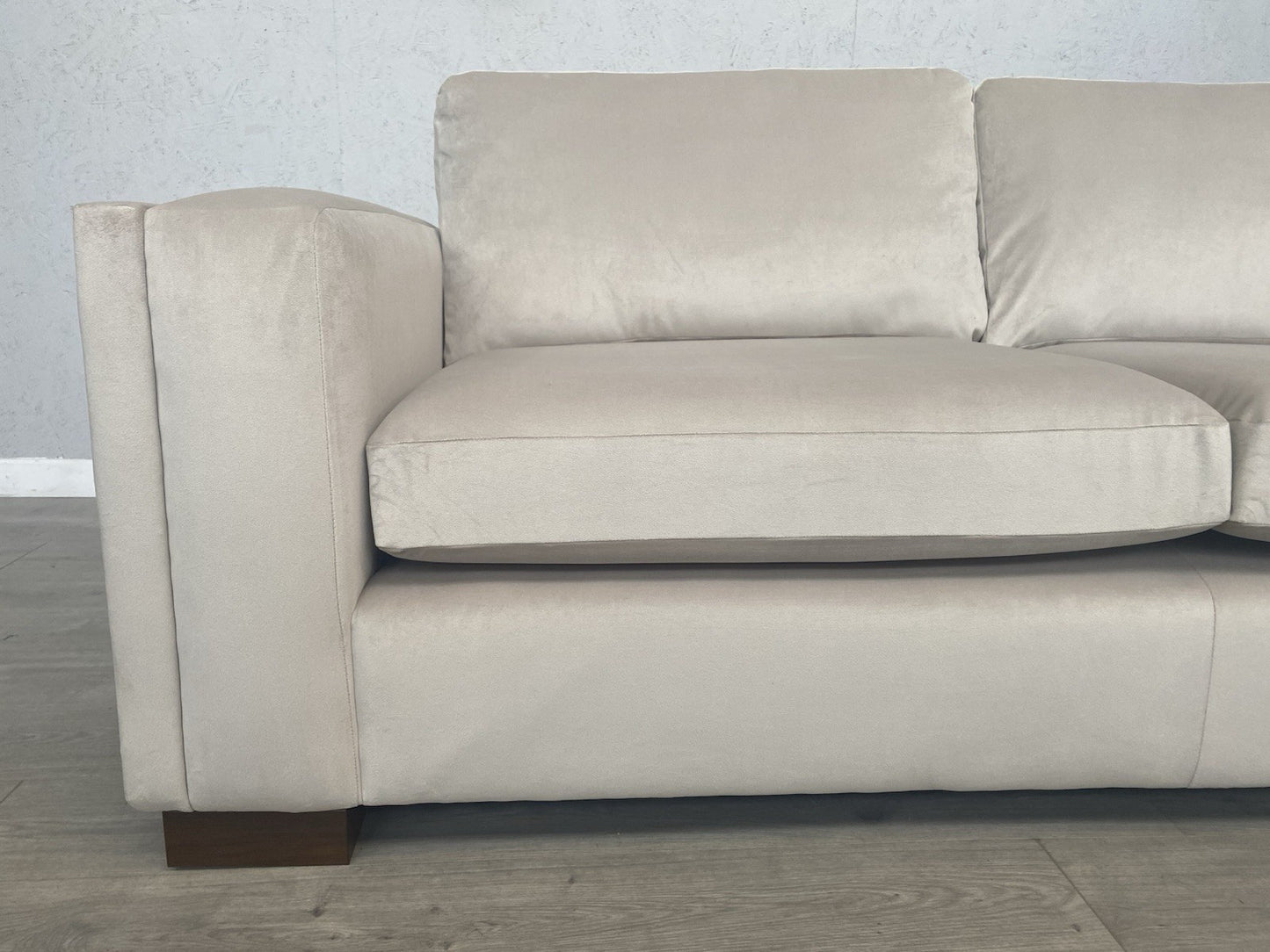 Very Home MAISON Velvet Fabric 3 Seater Sofa, Natural - RRP £1,199