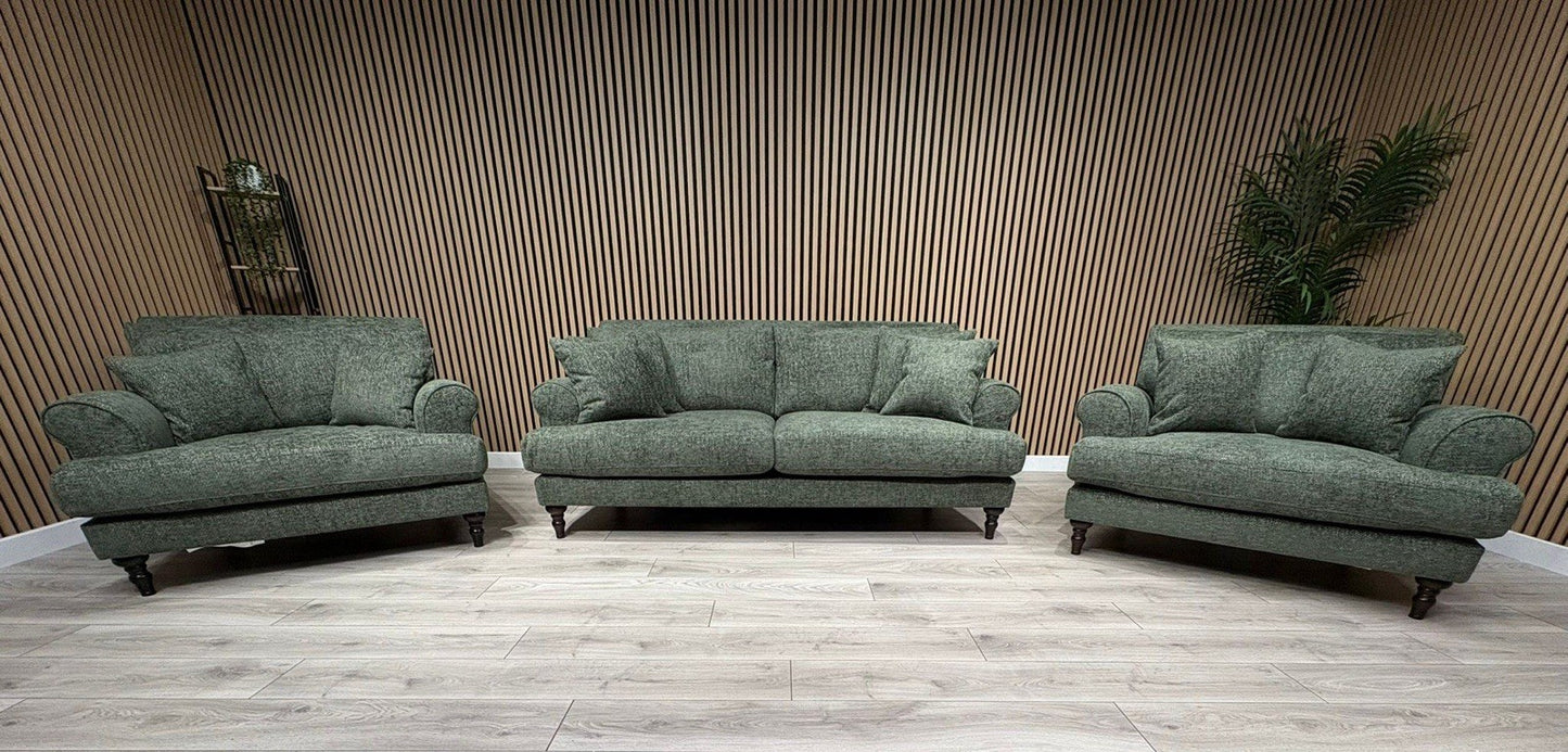 Laura Ashley LYNDEN Style Fabric 3 Seater Sofa + 2 x Armchairs Set - RRP £3695