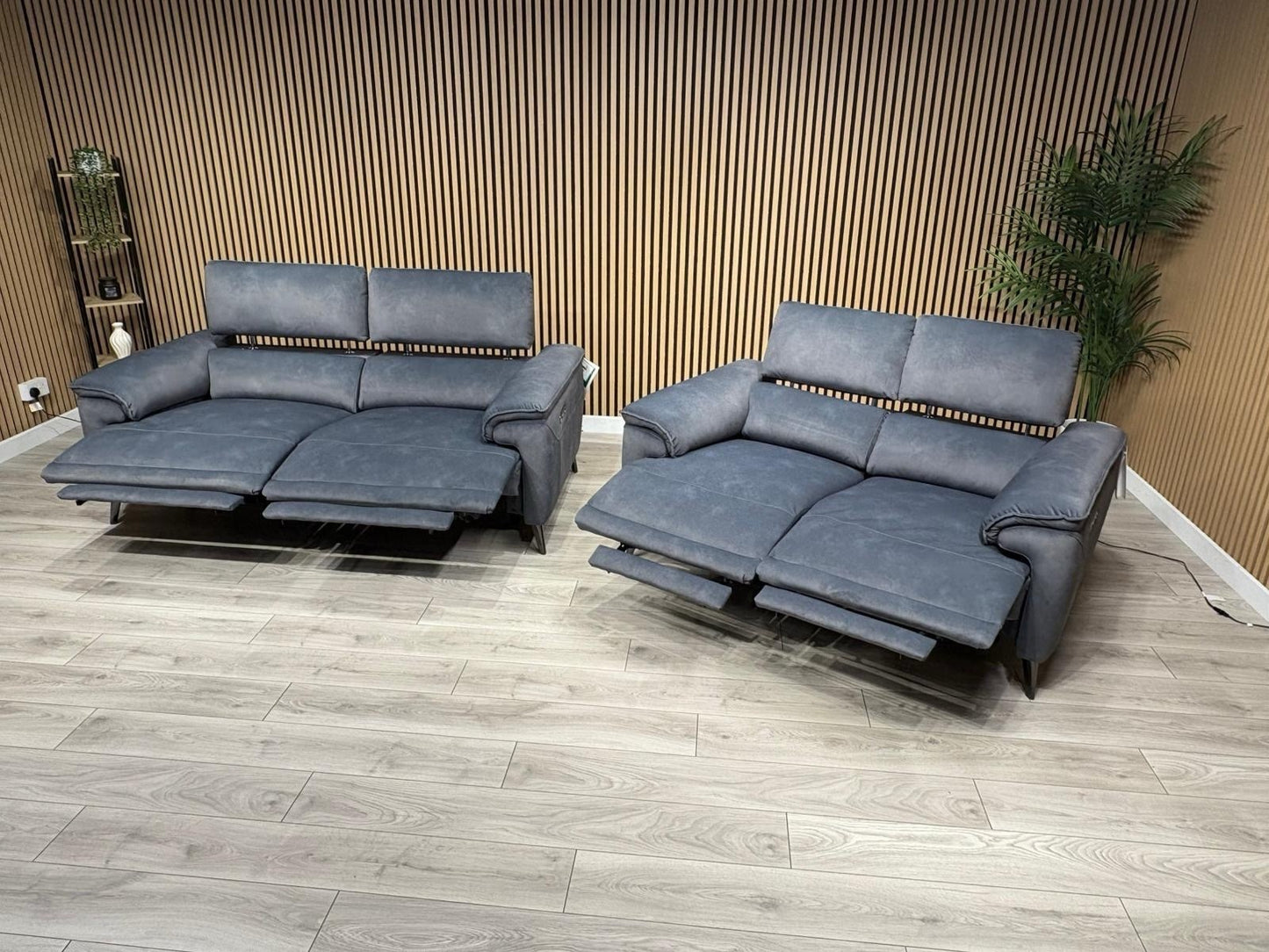 Furniture Village MOET Style Fabric 3 + 2 Seater Power Sofa Set - RRP £3,890