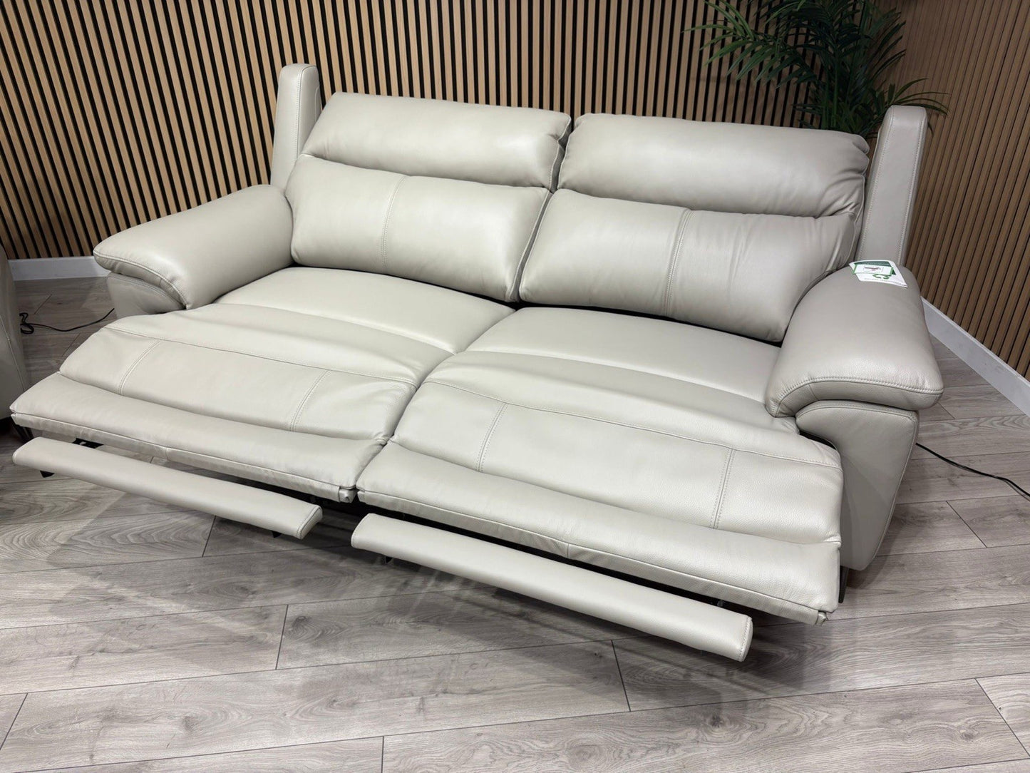 Furniture Village PANACHE Style Leather 3 + 2 Seater Power Recliner Sofa Set