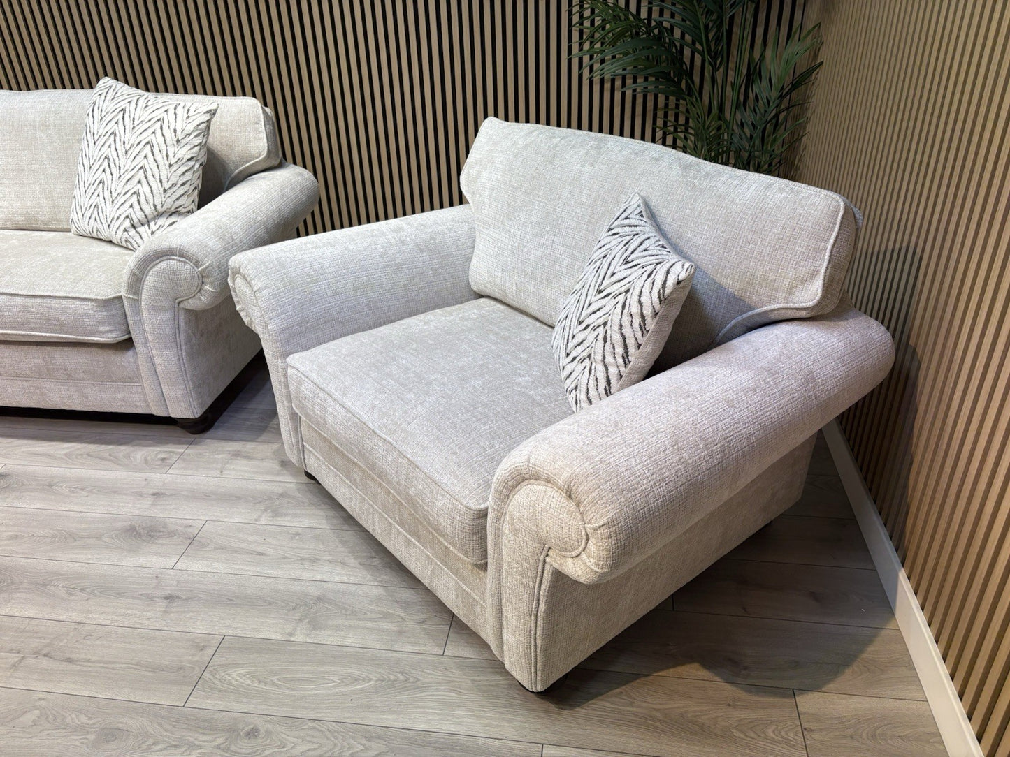 NEW BLENHEIM Fabric 4 Seater Sofa + Loveseat Armchair - RRP £4,540