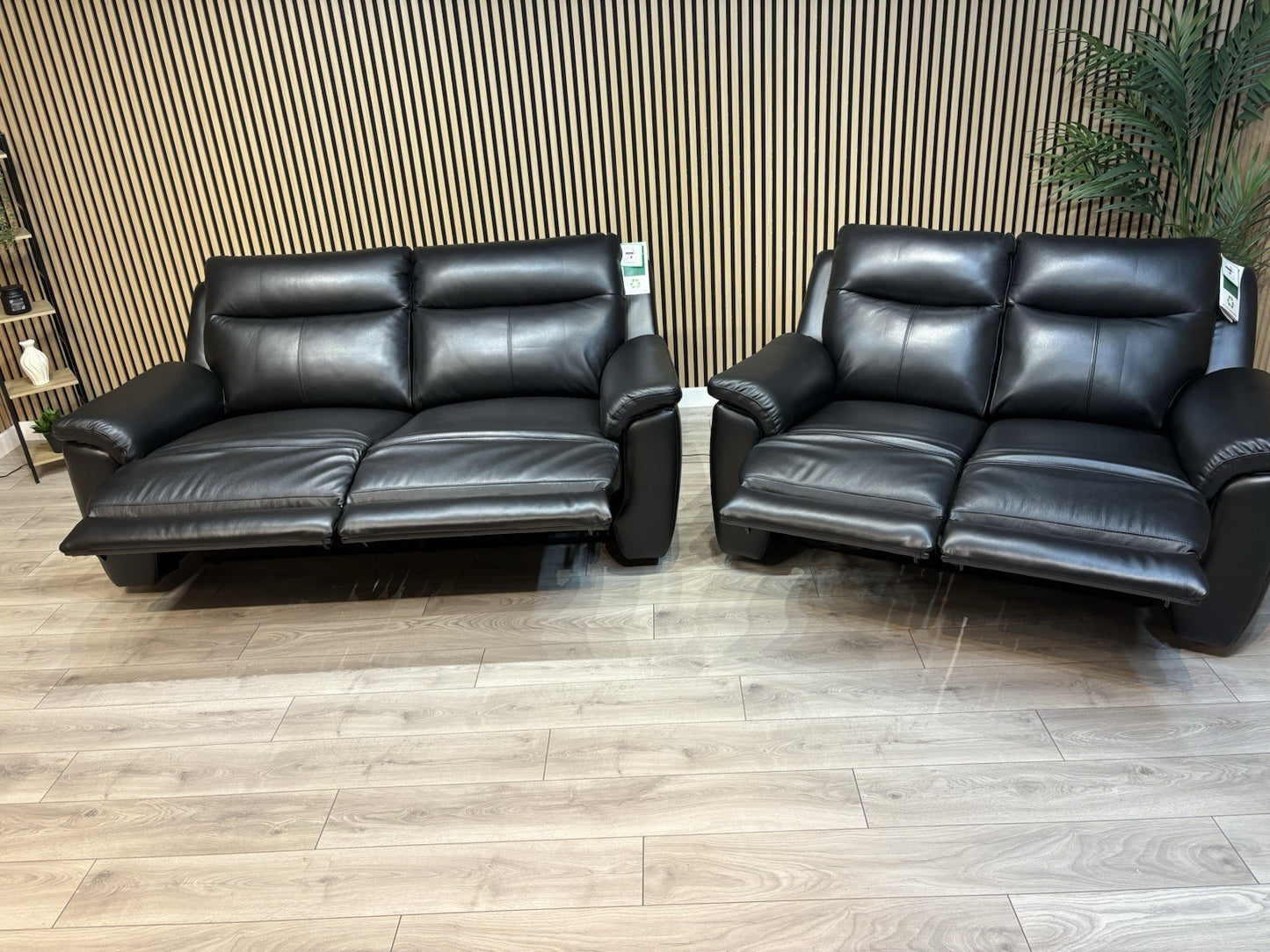 NAVONA 3 Seater + 2 Seater Leather Sofa Set, Power Recliners - RRP £3,498
