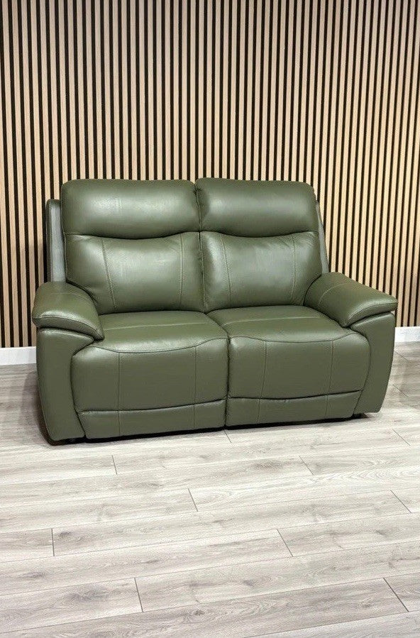 Furniture Village - SLOANE Leather 2 Seater Sofa, Oslo Pine - RRP £1,095