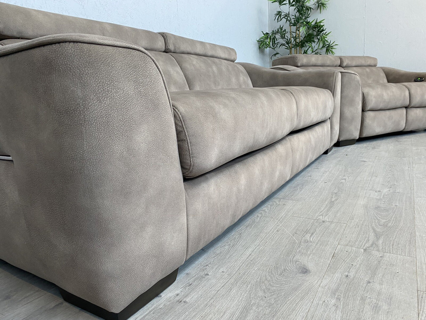 Furniture Village ELIXIR Fabric 3 Seater Sofa Bed + 2 Seater Power Recliner Sofa