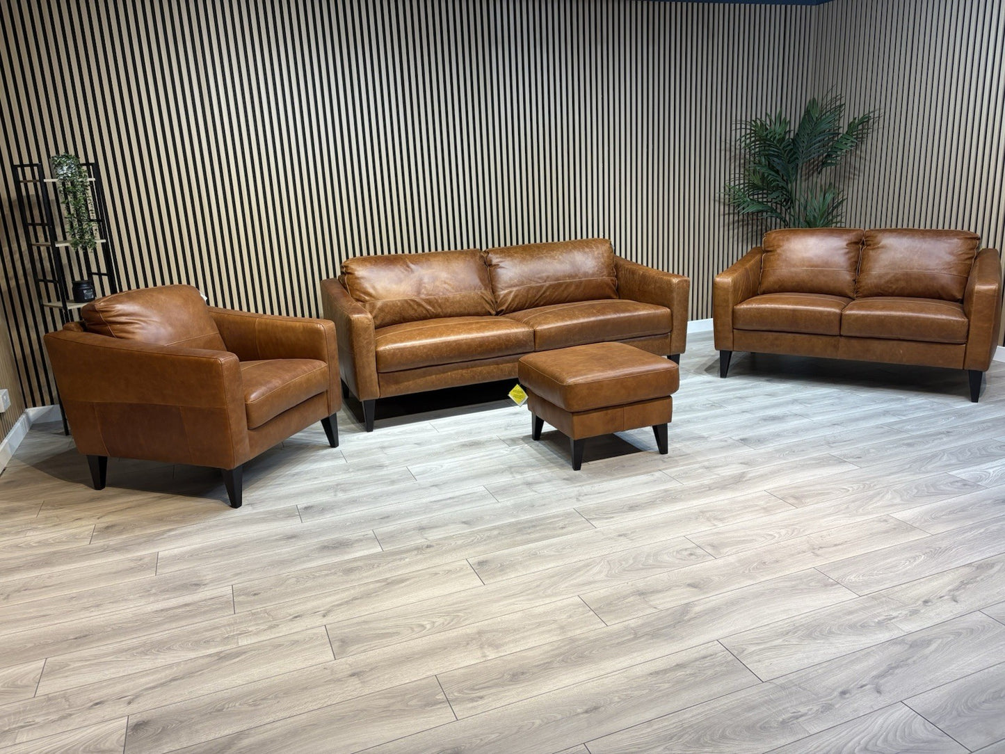 John Lewis BAILEY Style Leather 3 + 2 Seater Sofas, Armchair + Stool - RRP £4648