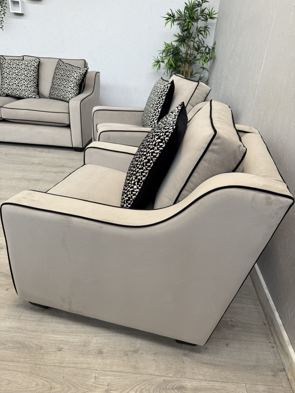 Furniture Village CELINE Fabric 3 Seater Sofa + 2 x Armchairs - RRP £5,685