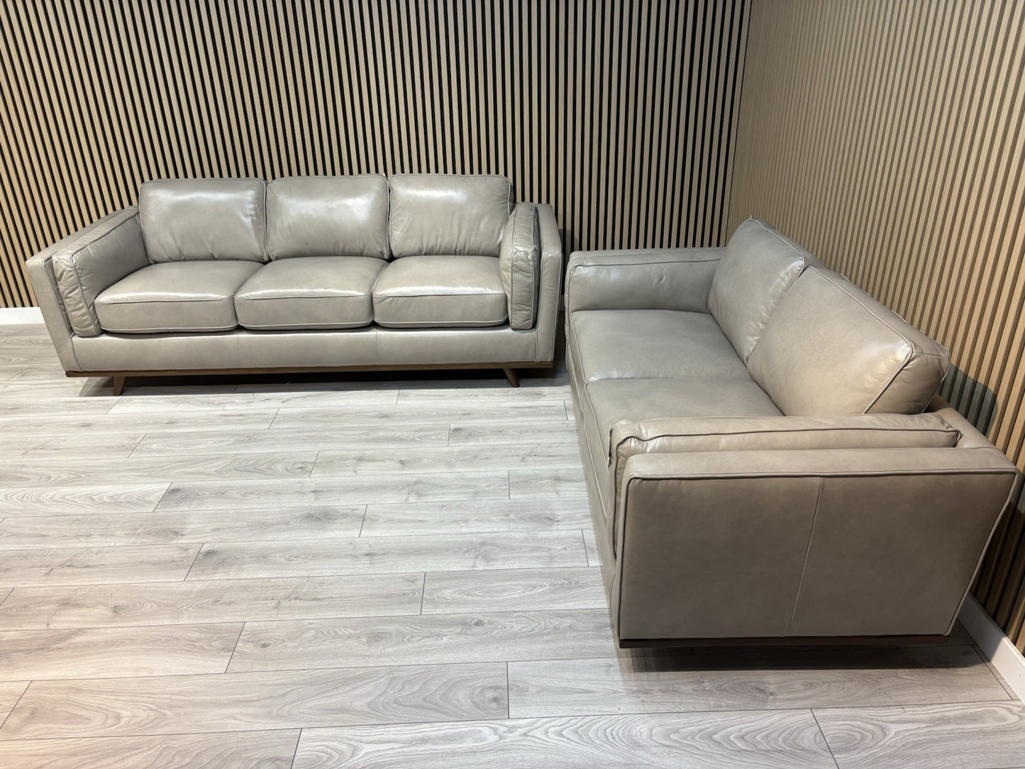 John Lewis Sample VALENCIA 3 Seater + 2 Seater Leather Sofa Set - RRP £4,398