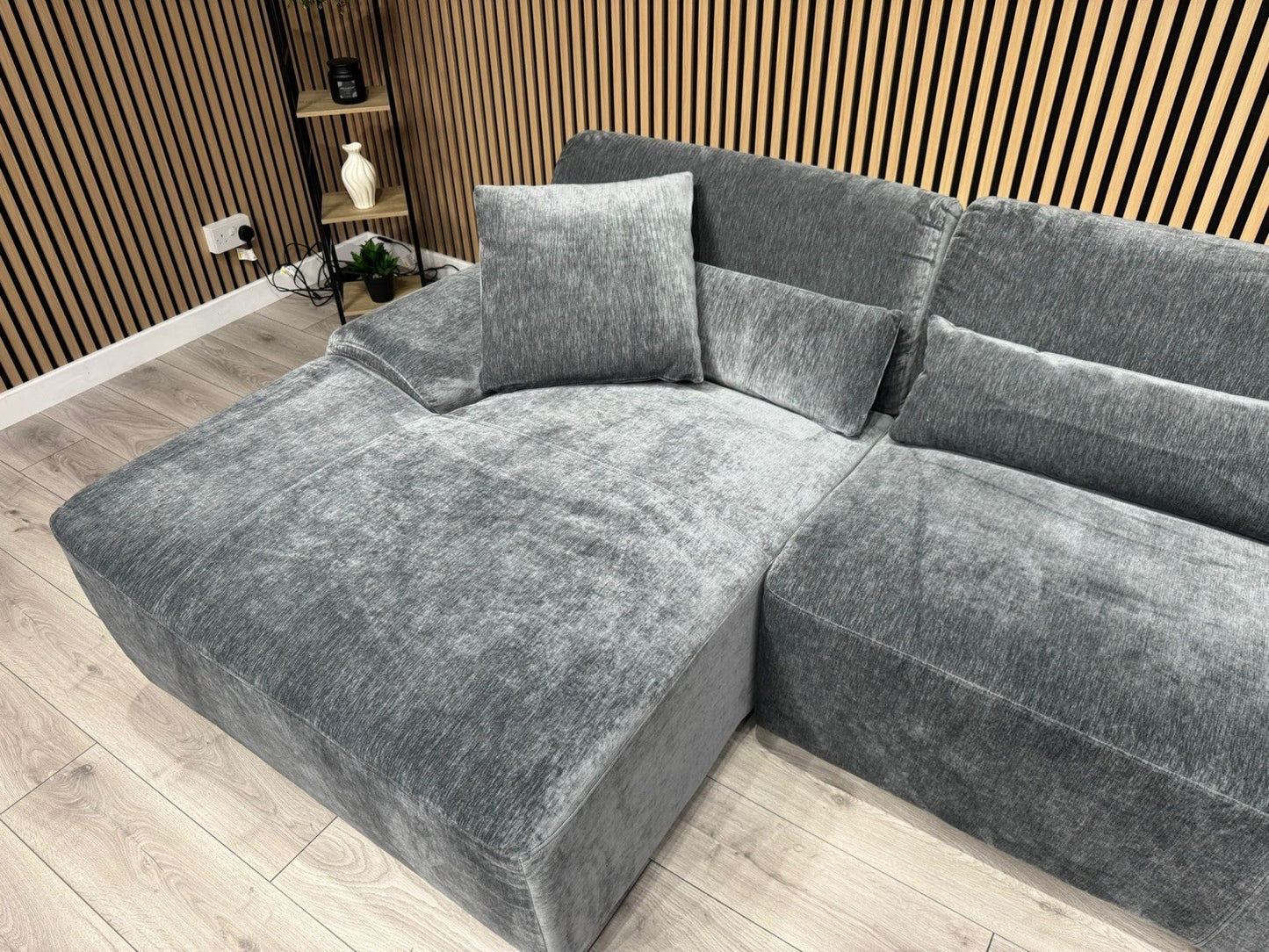 MODENA Large Fabric LHF Open End Chaise Corner Sofa - RRP £2,499
