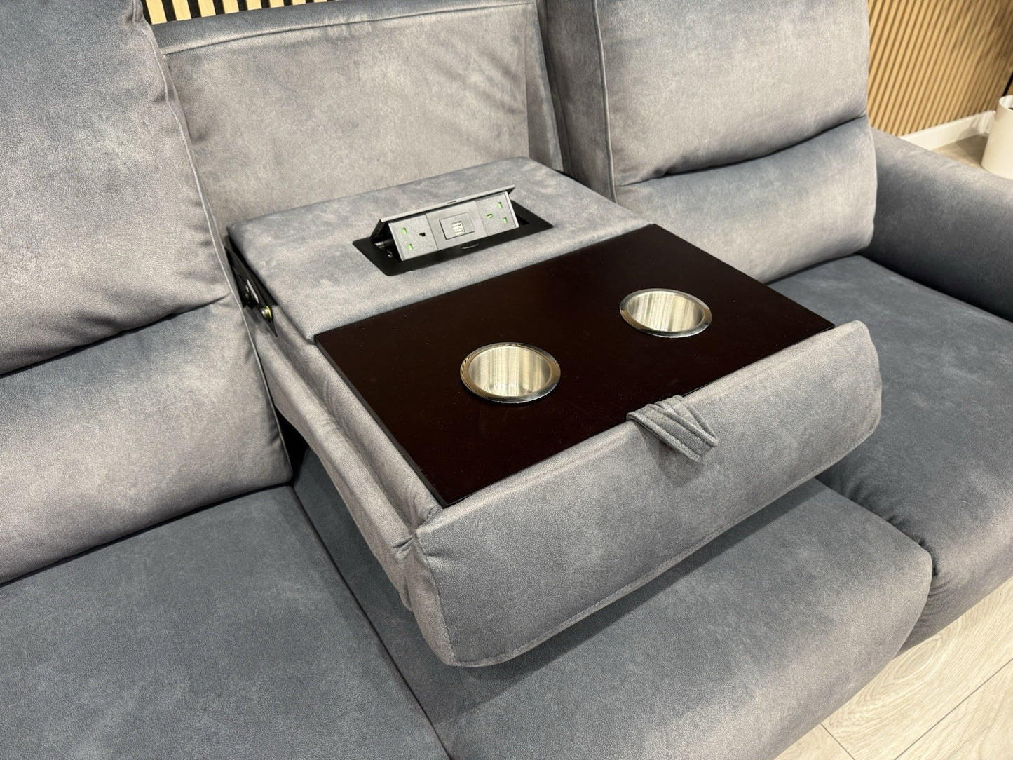 F. Village DAYTONA Fabric 3 Seater Power Recliner Bluetooth Sofa - RRP £1,695