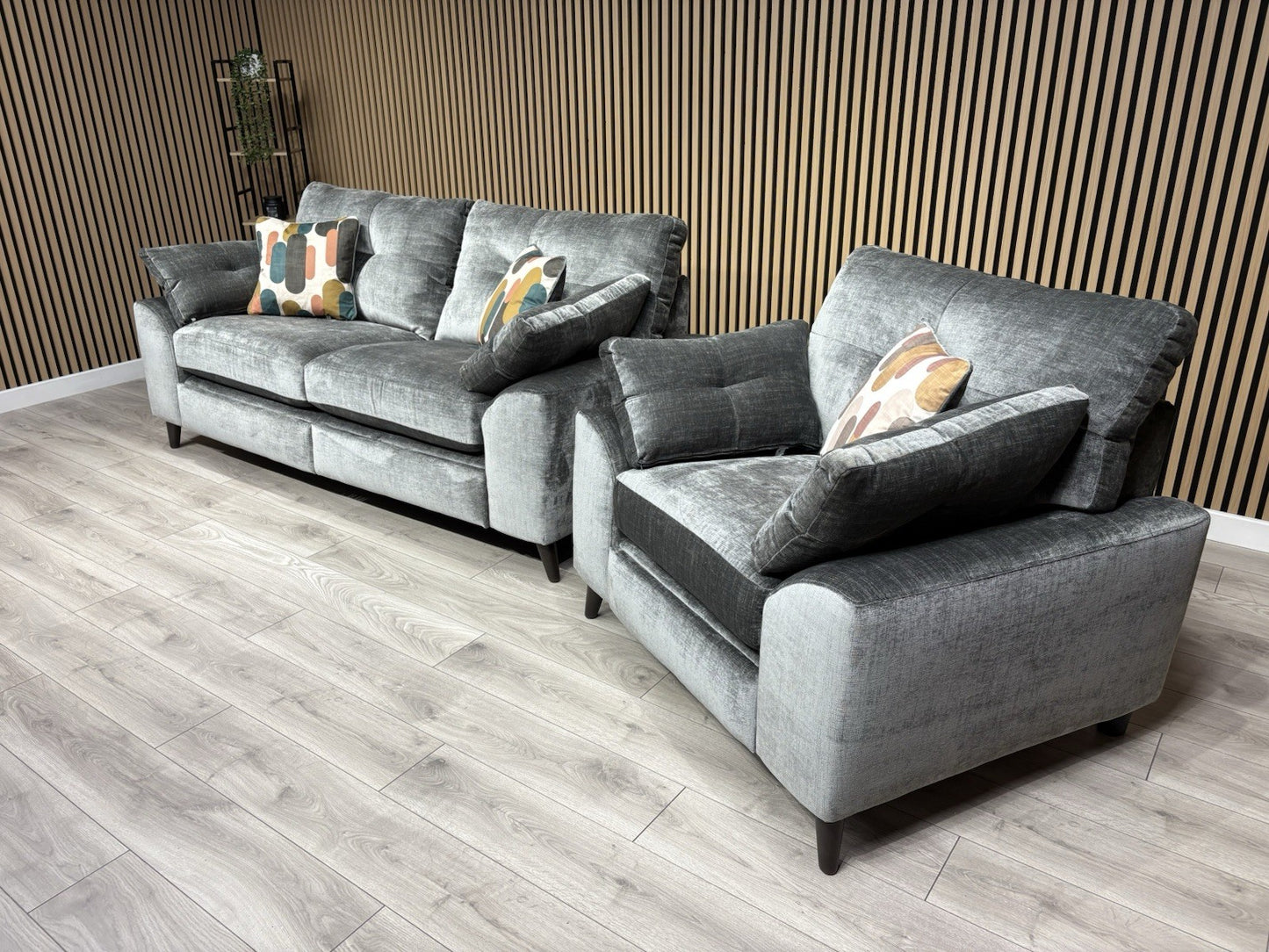 Furniture Village MALIBU Fabric 3 Seater Sofa + Armchair, Recliners - RRP £3,440