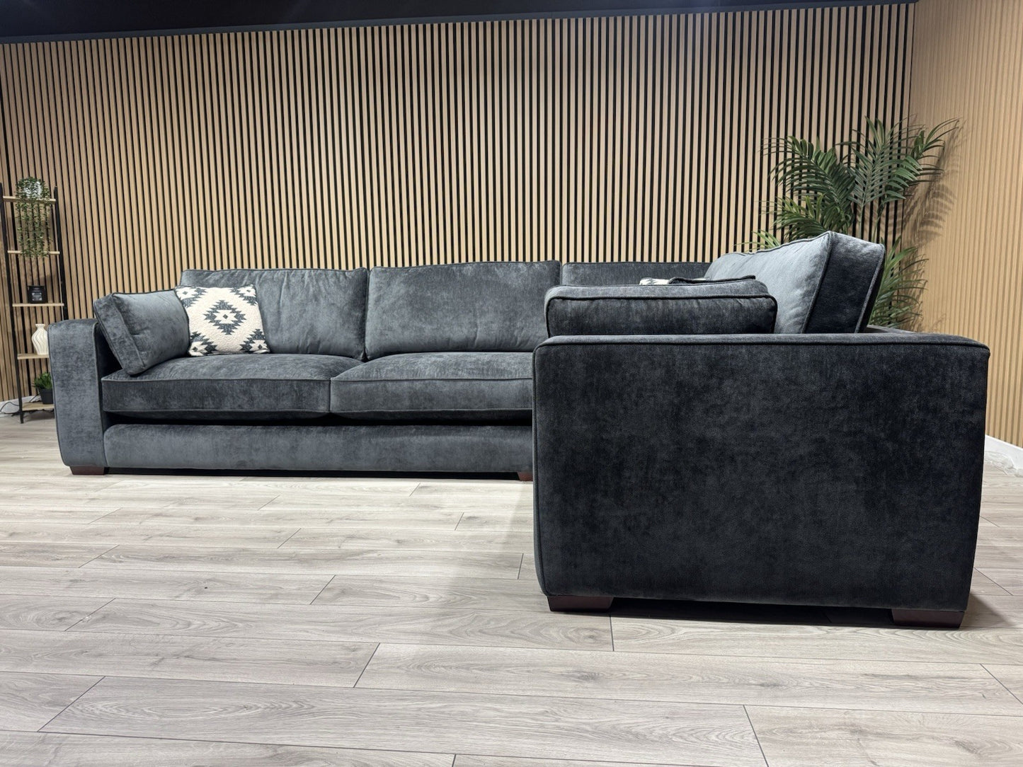 Sofology CAVALLI Style Fabric Small 3 Corner 1.5 Sofa, Slate - RRP £4,499