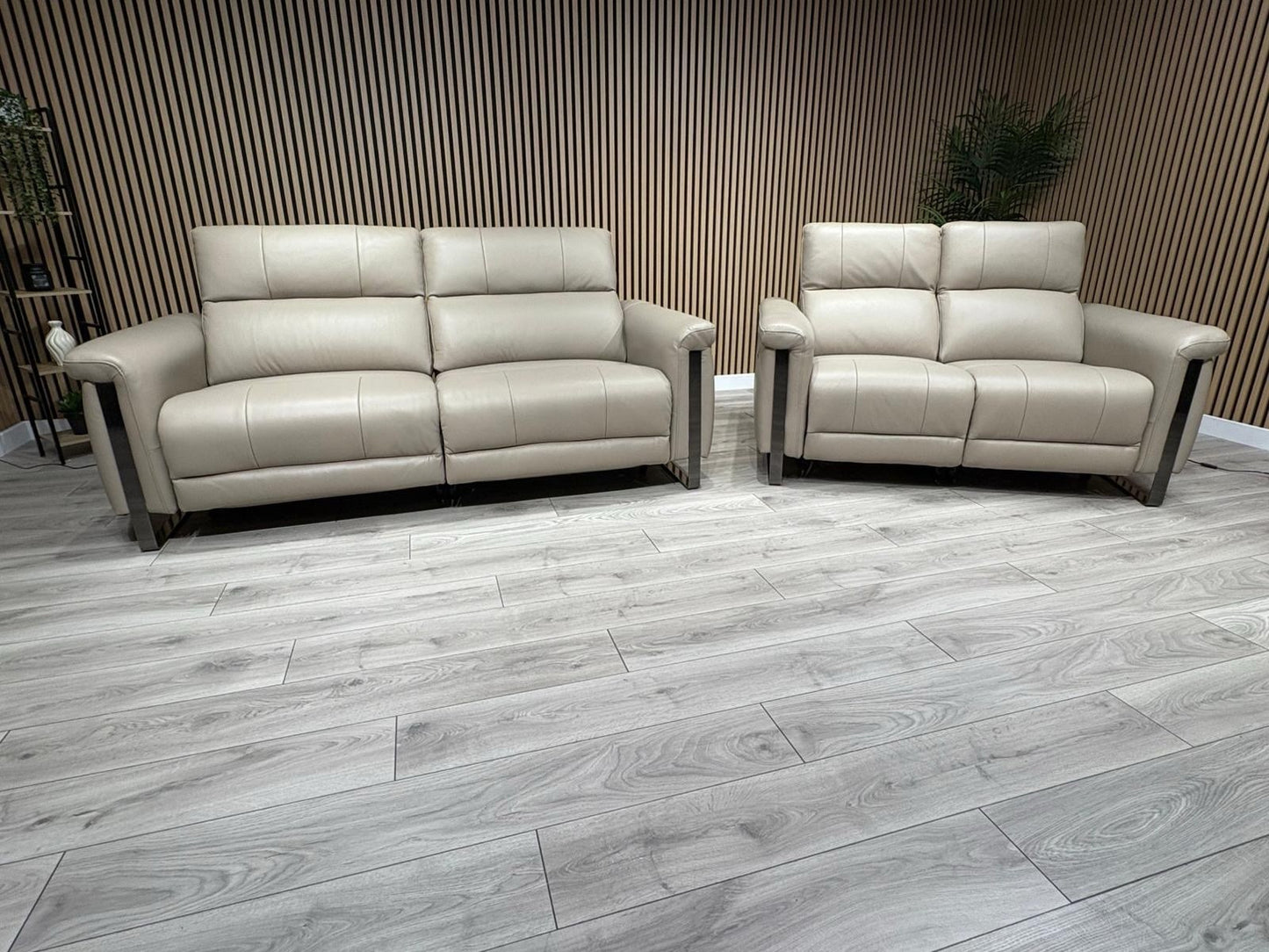 Furniture Village GISELLA Style Leather 3 + 2 Seater Power Recliner Sofa Set